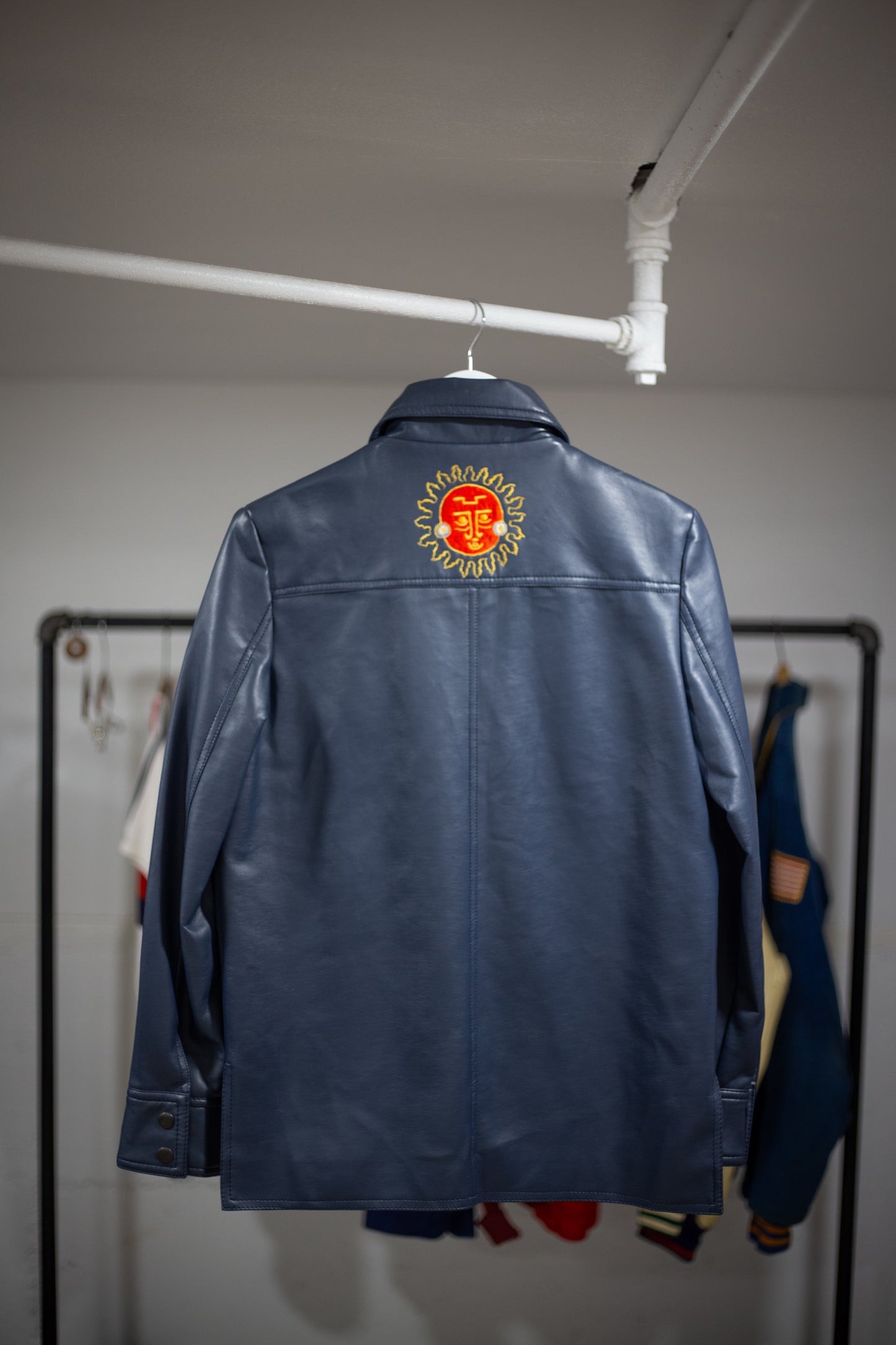70's/80's Man-Lee Poly Vinyl Snap Button Shirt | Medium