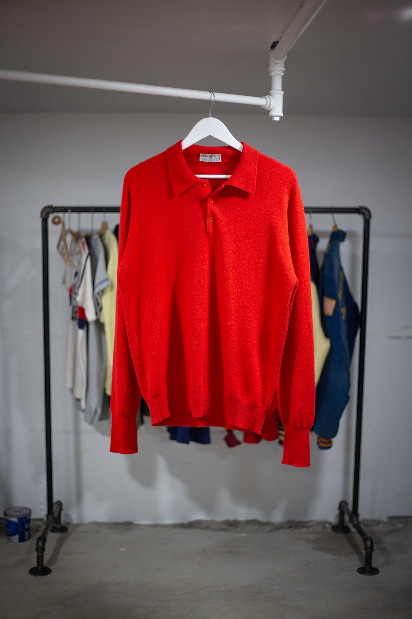 70's Jaeger Quarter-Zipped Polo Sweater | Large