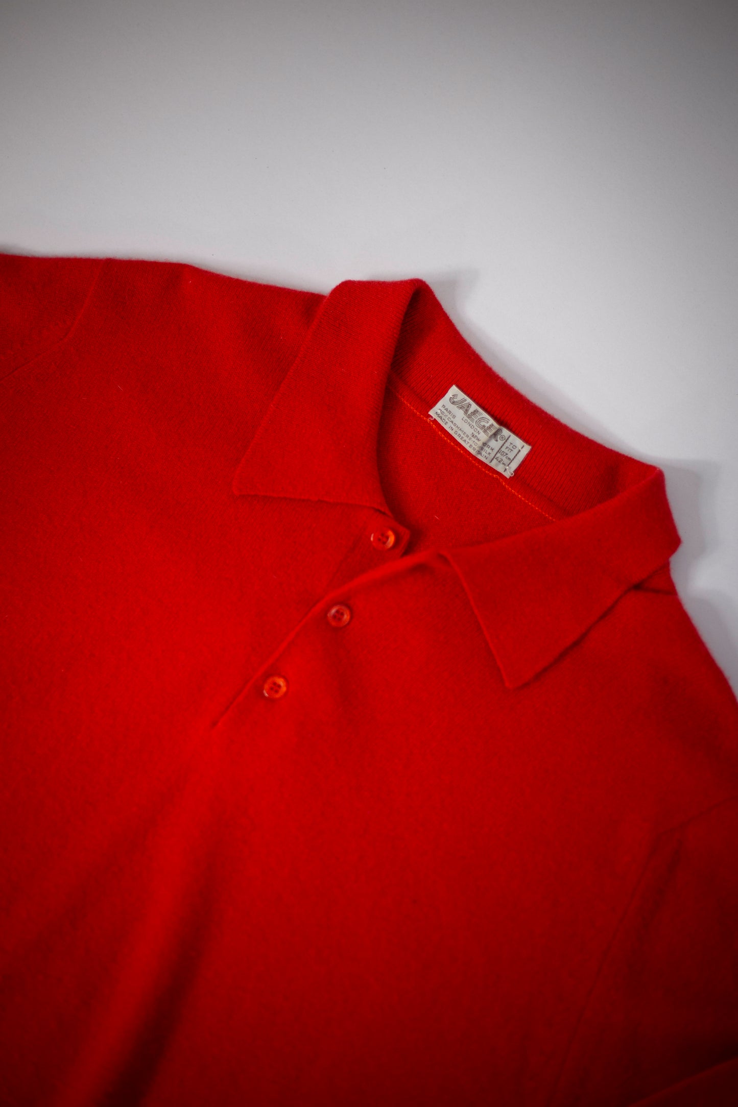 70's Jaeger Quarter-Zipped Polo Sweater | Large