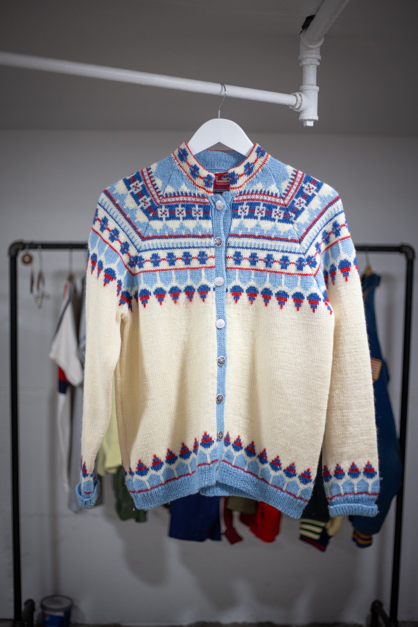 70's Viking Knit Cardigan | Medium/Large