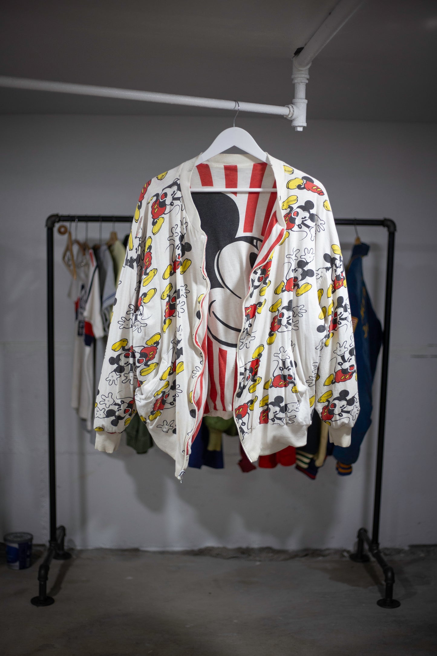 80's/90's Distressed Mickey Reversible Jacket | Large