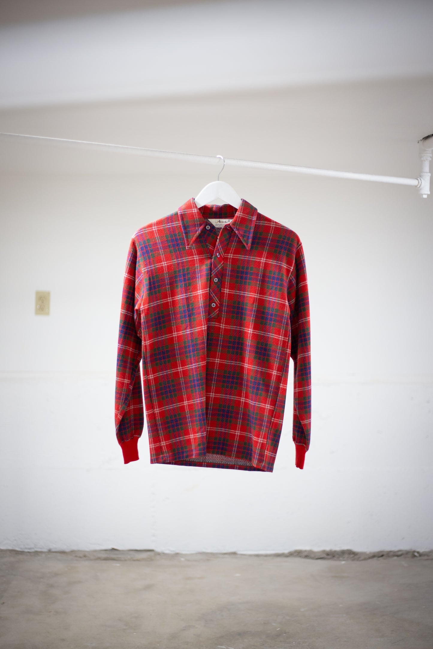 80's/90's Abels Quarter Button Plaid Shirt | Small