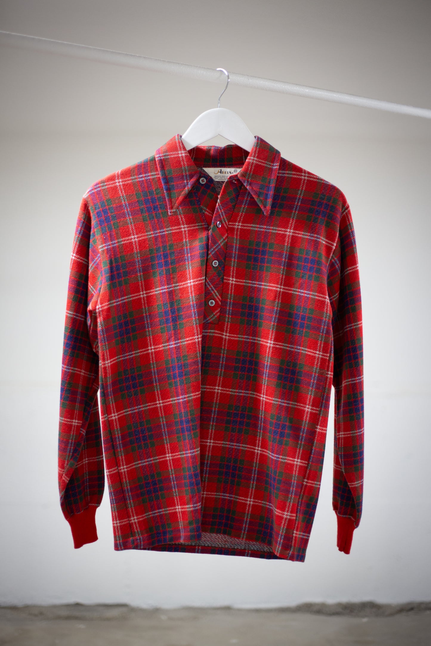 80's/90's Abels Quarter Button Plaid Shirt | Small