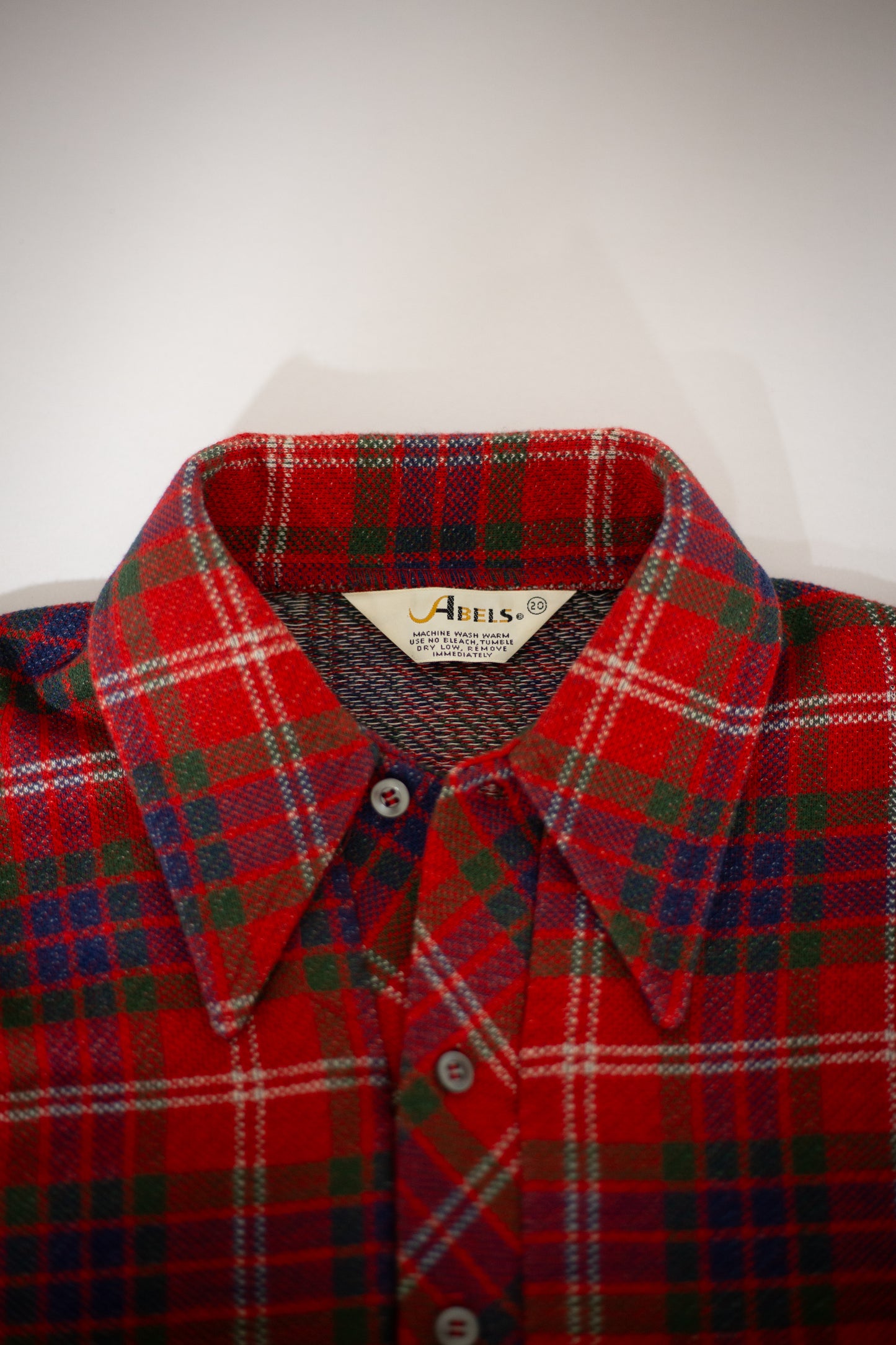80's/90's Abels Quarter Button Plaid Shirt | Small