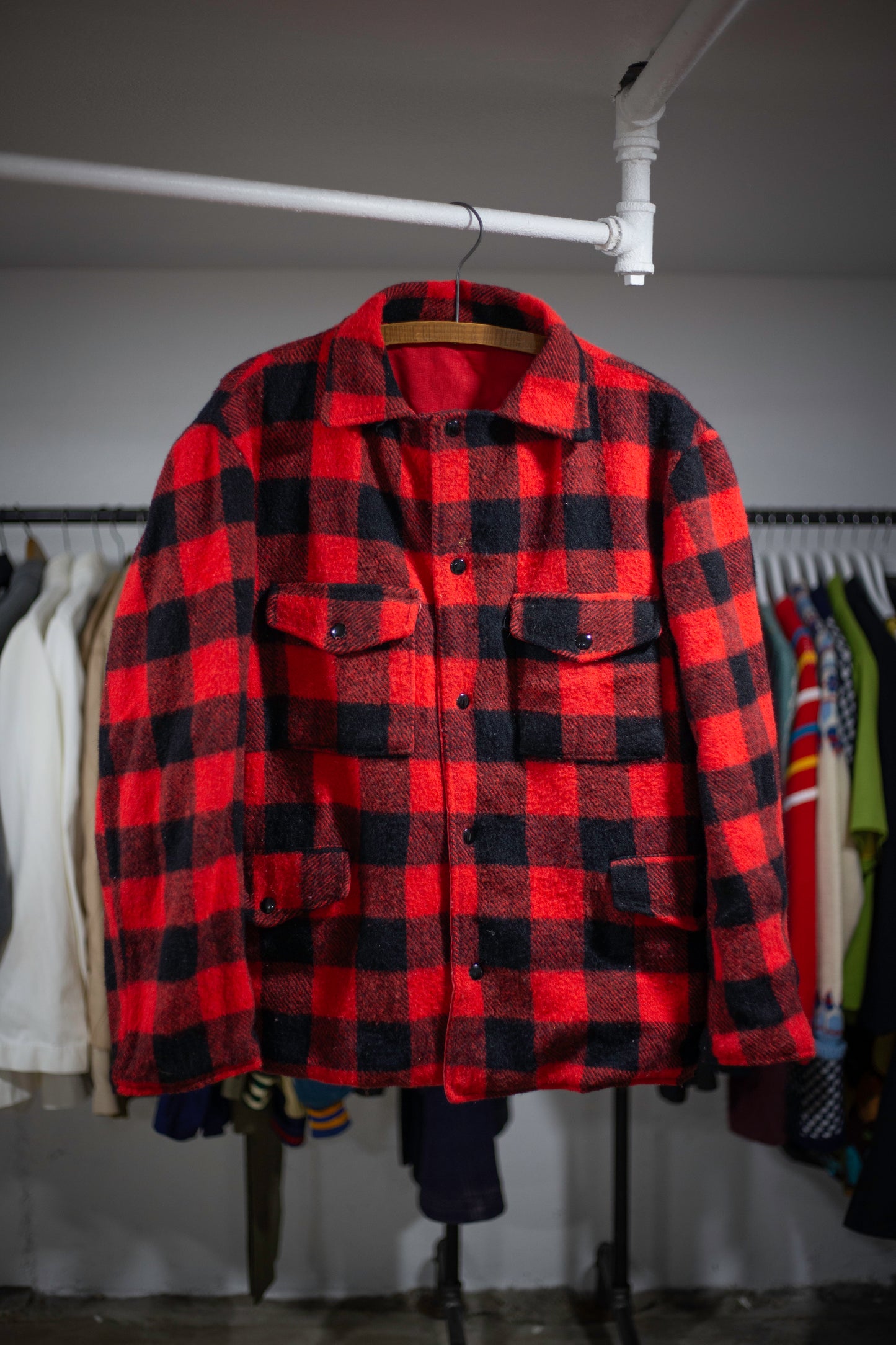 70's Reversible Buffalo Plaid Jacket | X-Large