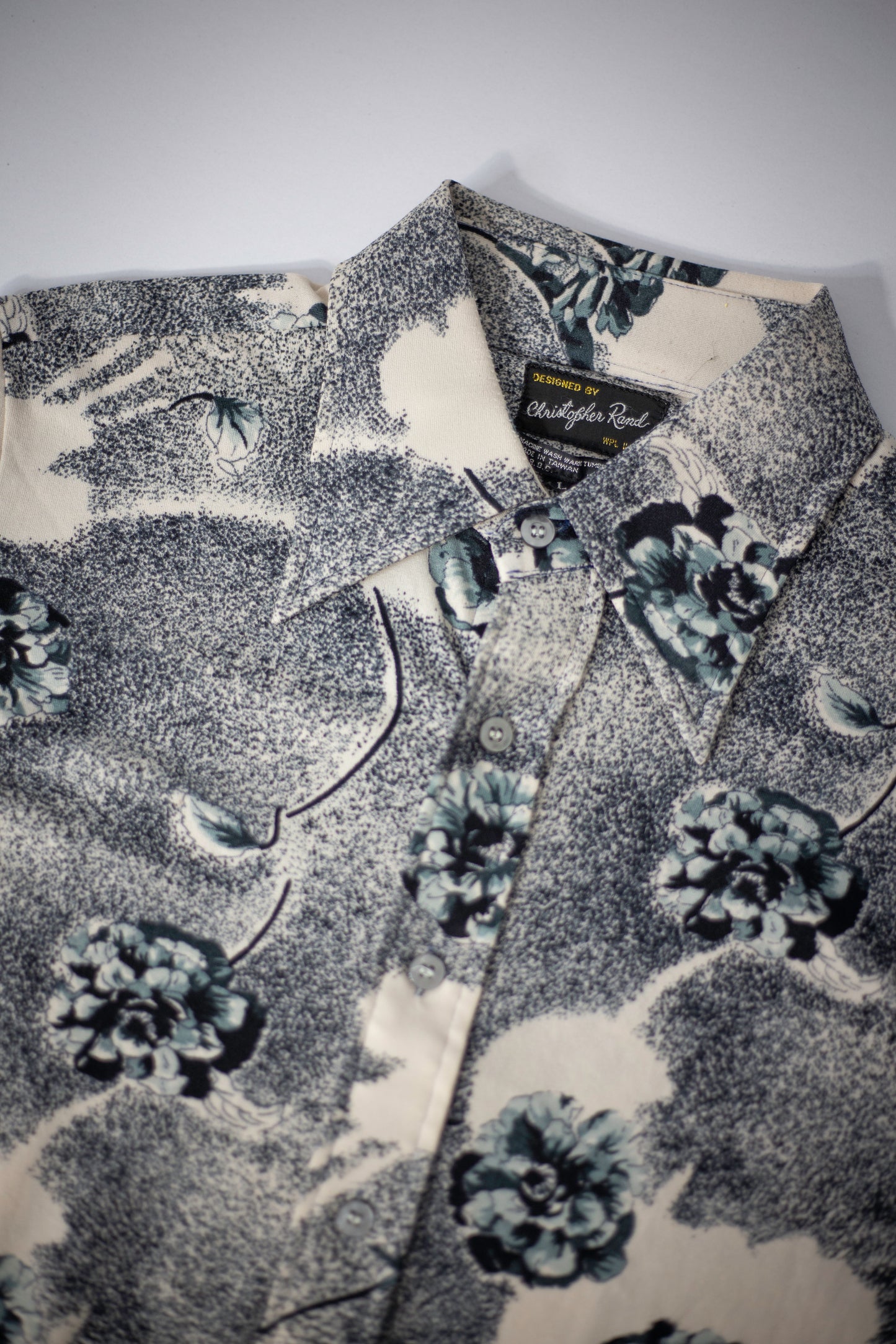 70's Christopher Rand Floral Nylon Shirt | Small