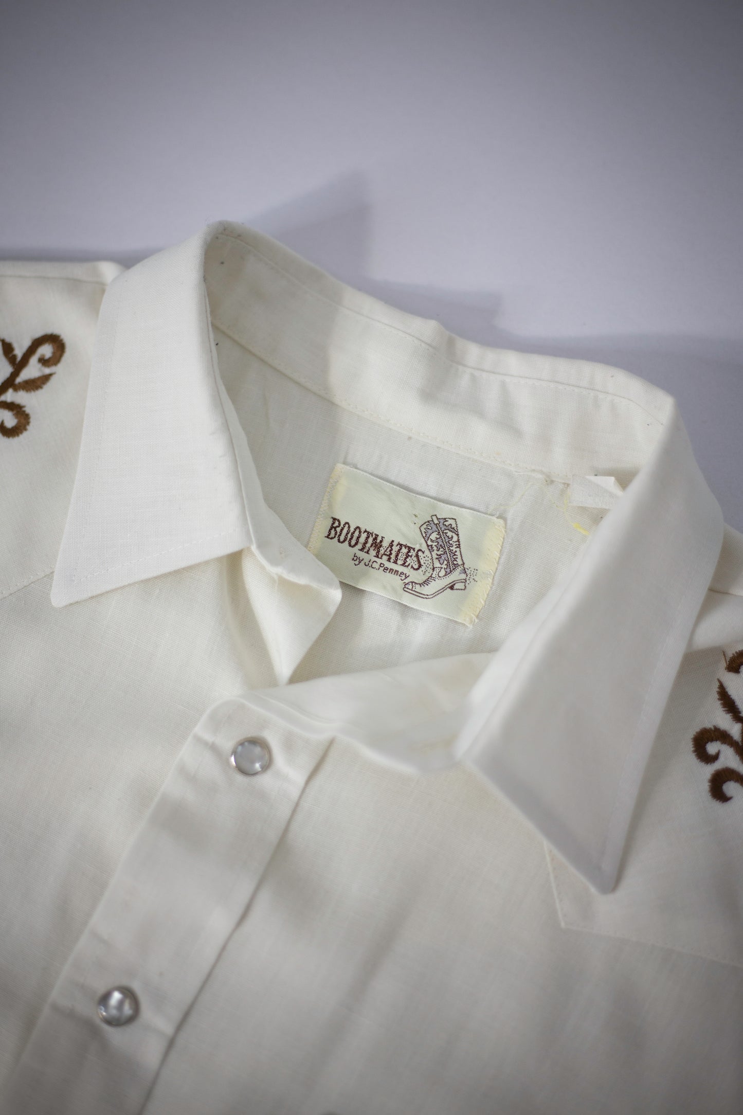 70's JCPenney Bootmates Western Embroidered Shirt | Large