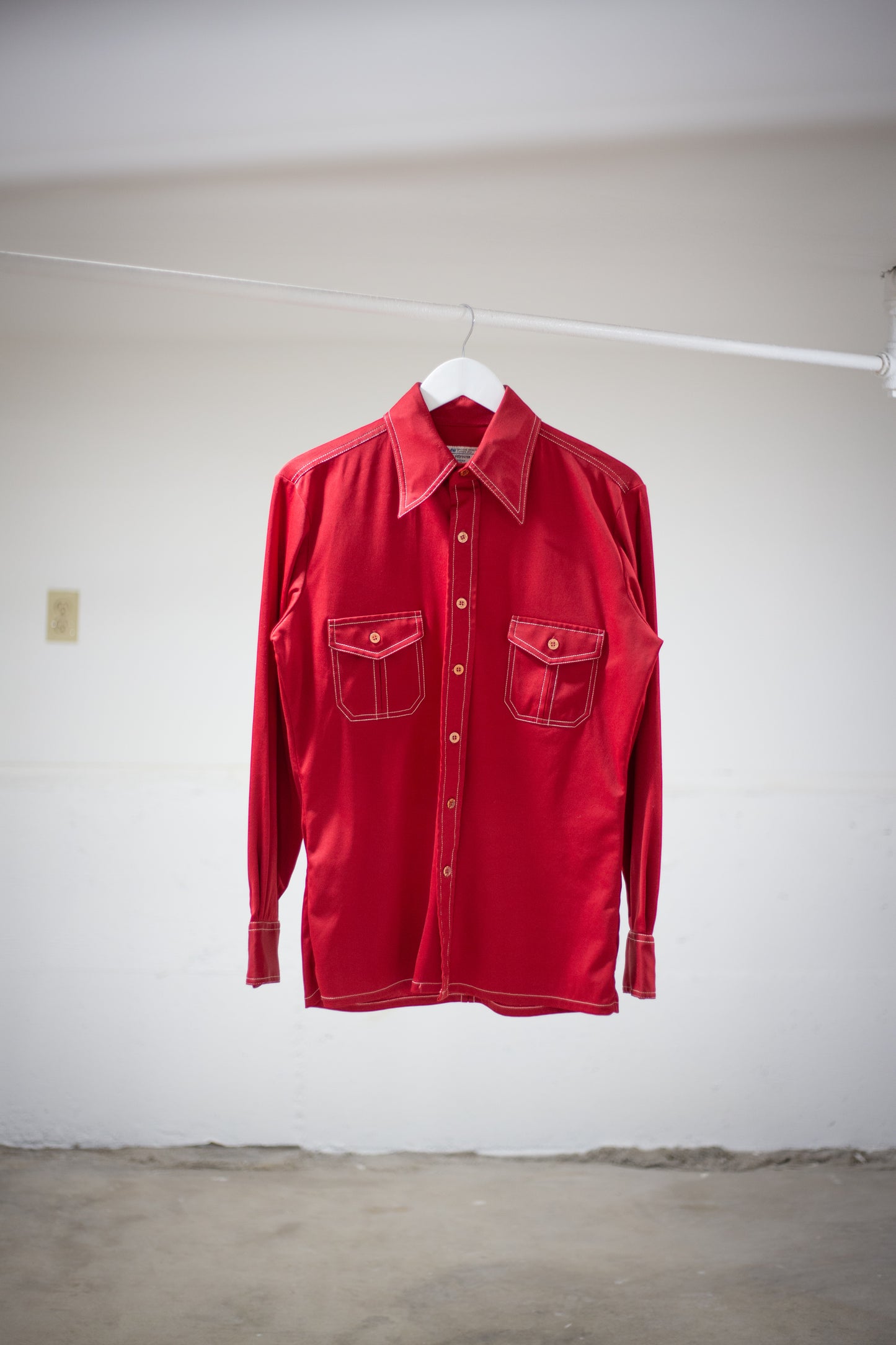 70's JCPenney Polyester Button-Up Shirt | Medium/Large