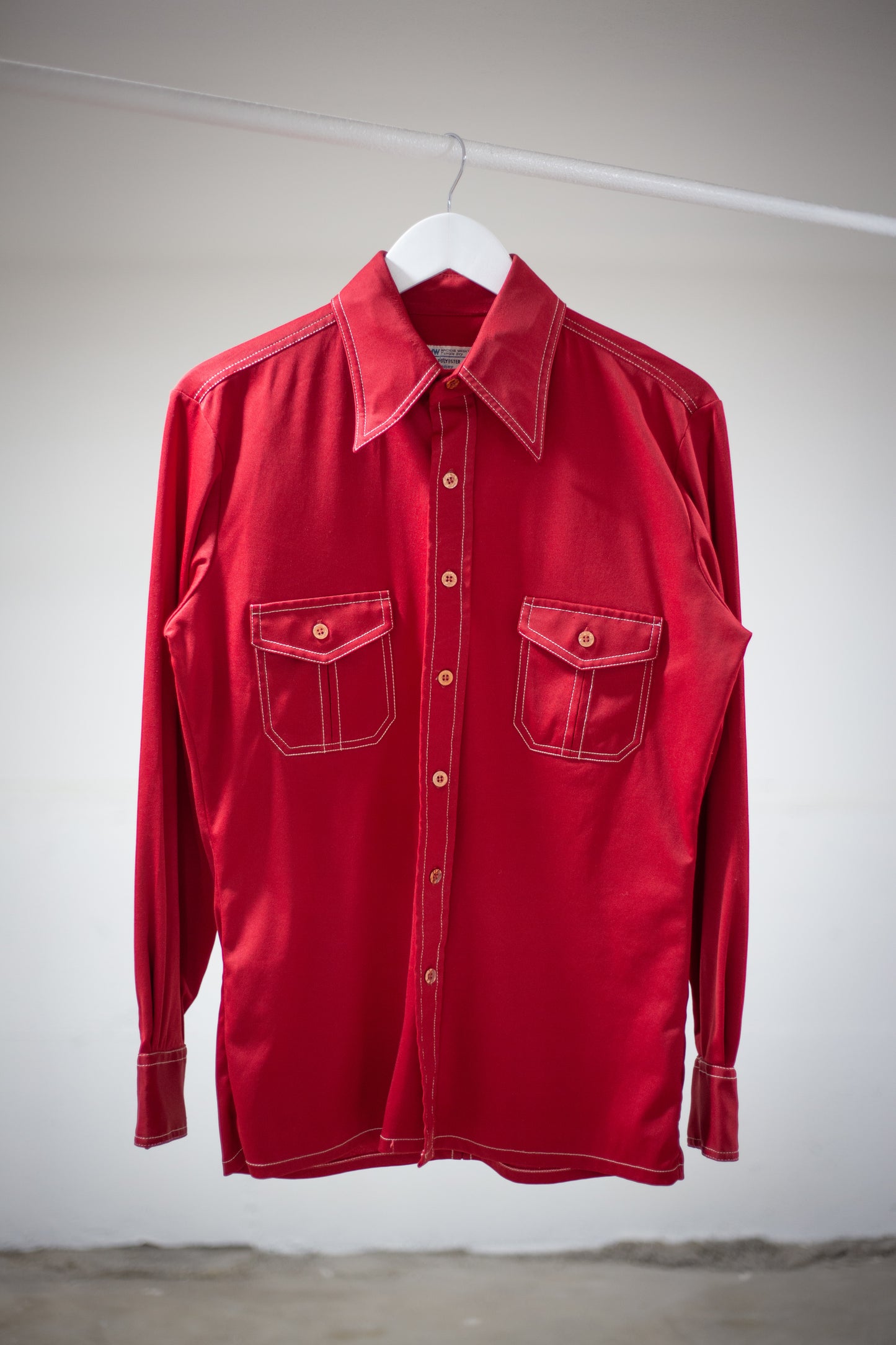 70's JCPenney Polyester Button-Up Shirt | Medium/Large