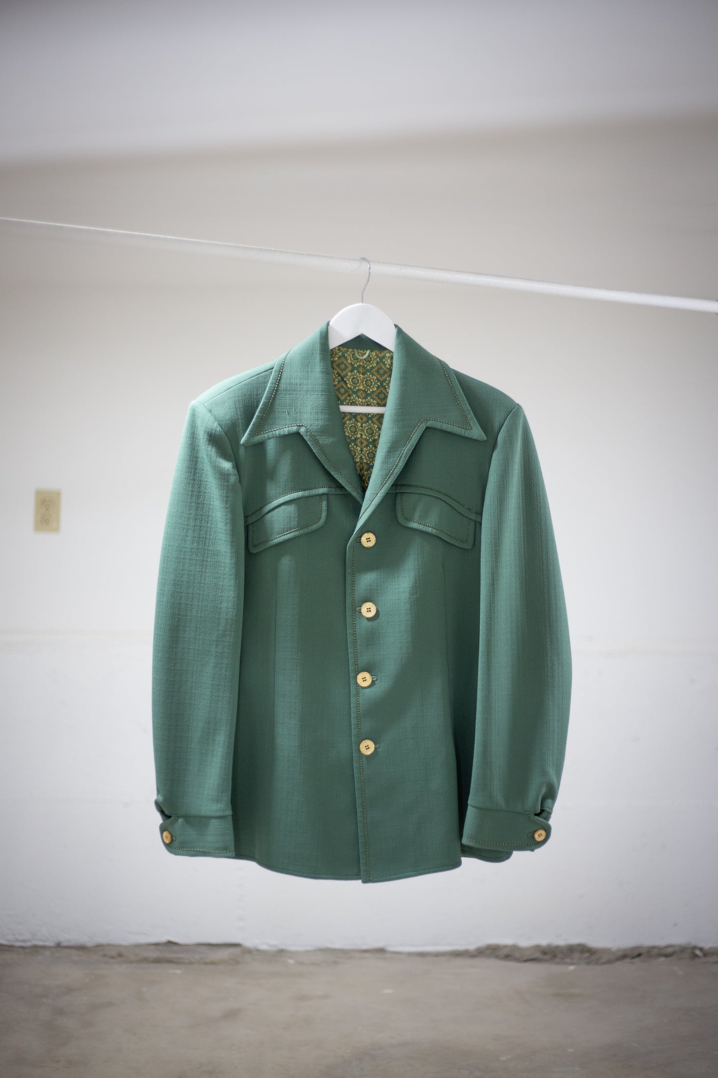 70's Knack Leisure Wear Green Blazer Jacket | Large/X-Large