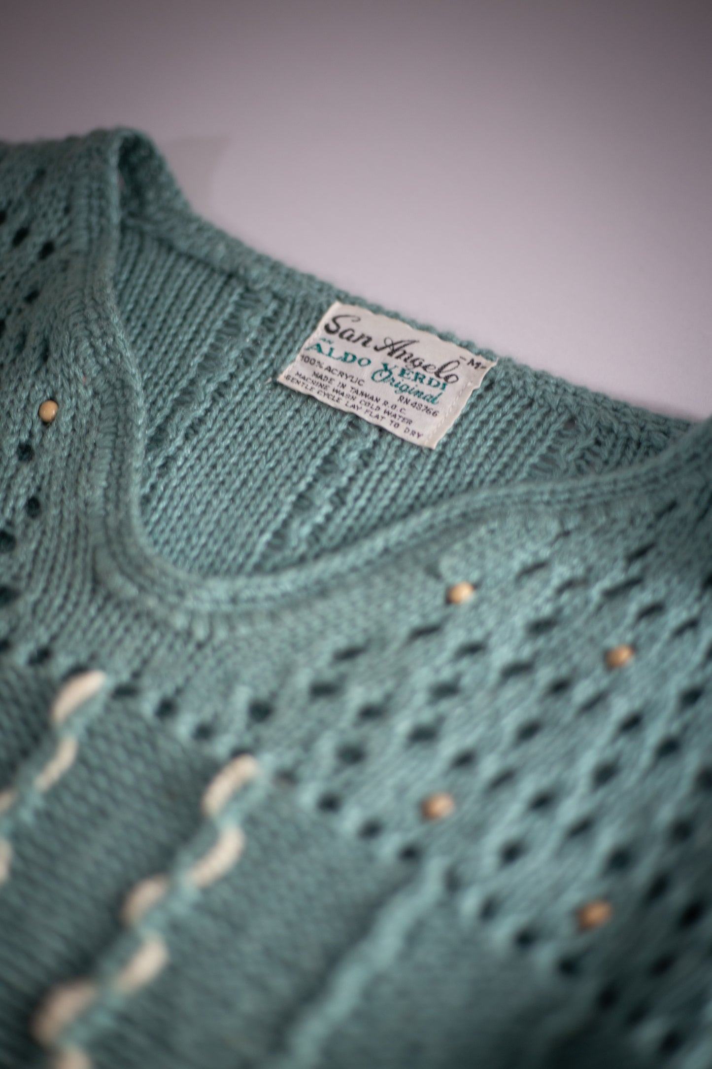 70's San Angelo Aldo Verdi Beaded Sweater | Medium