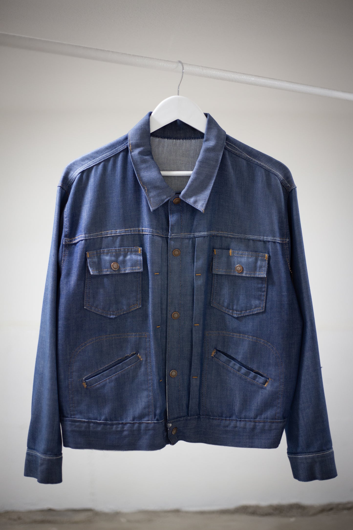 70's JCPenney Indigo Super Denim Selvedge Denim Jacket Large