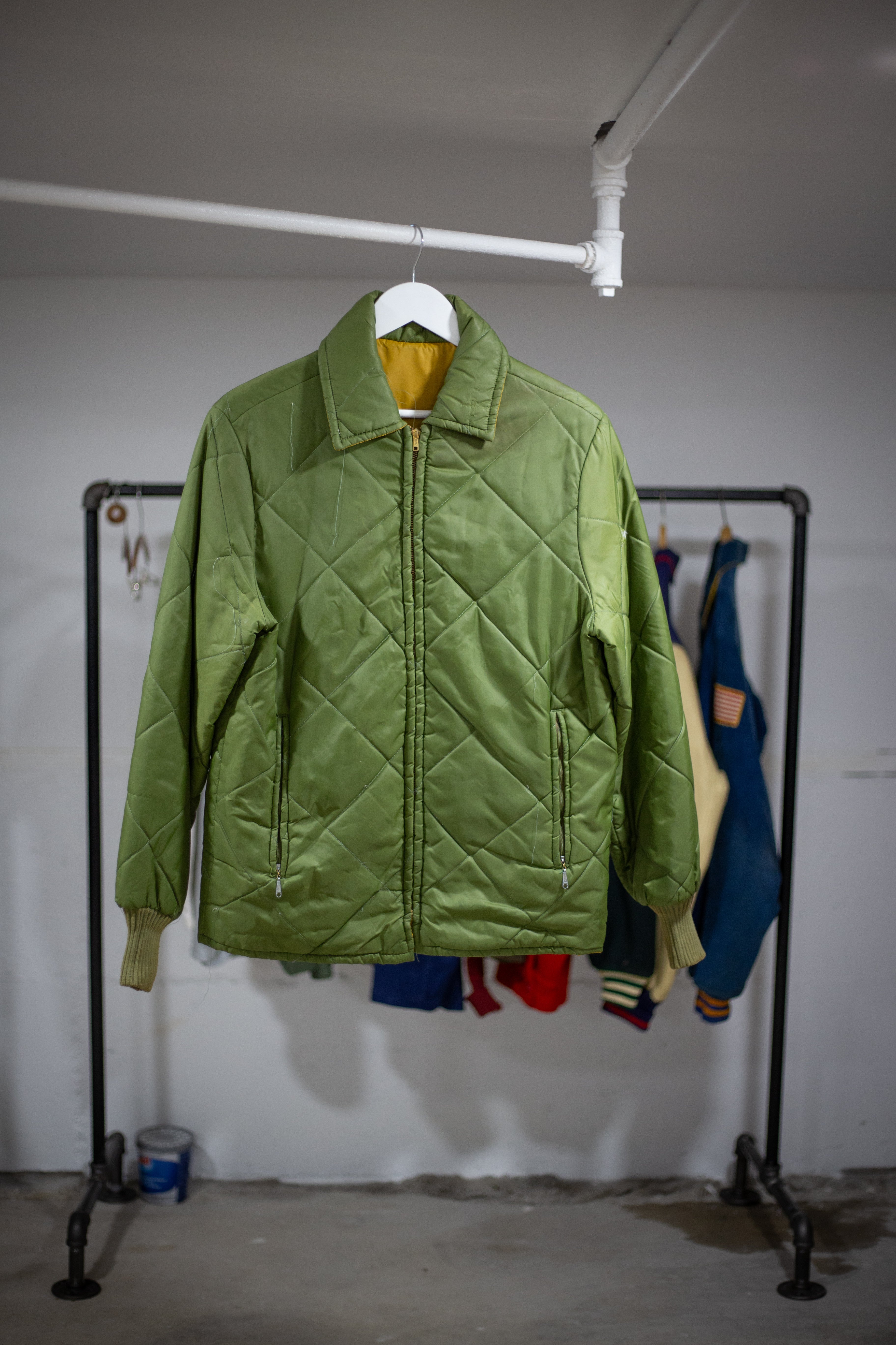 60's Quilted Down Jacket | Medium