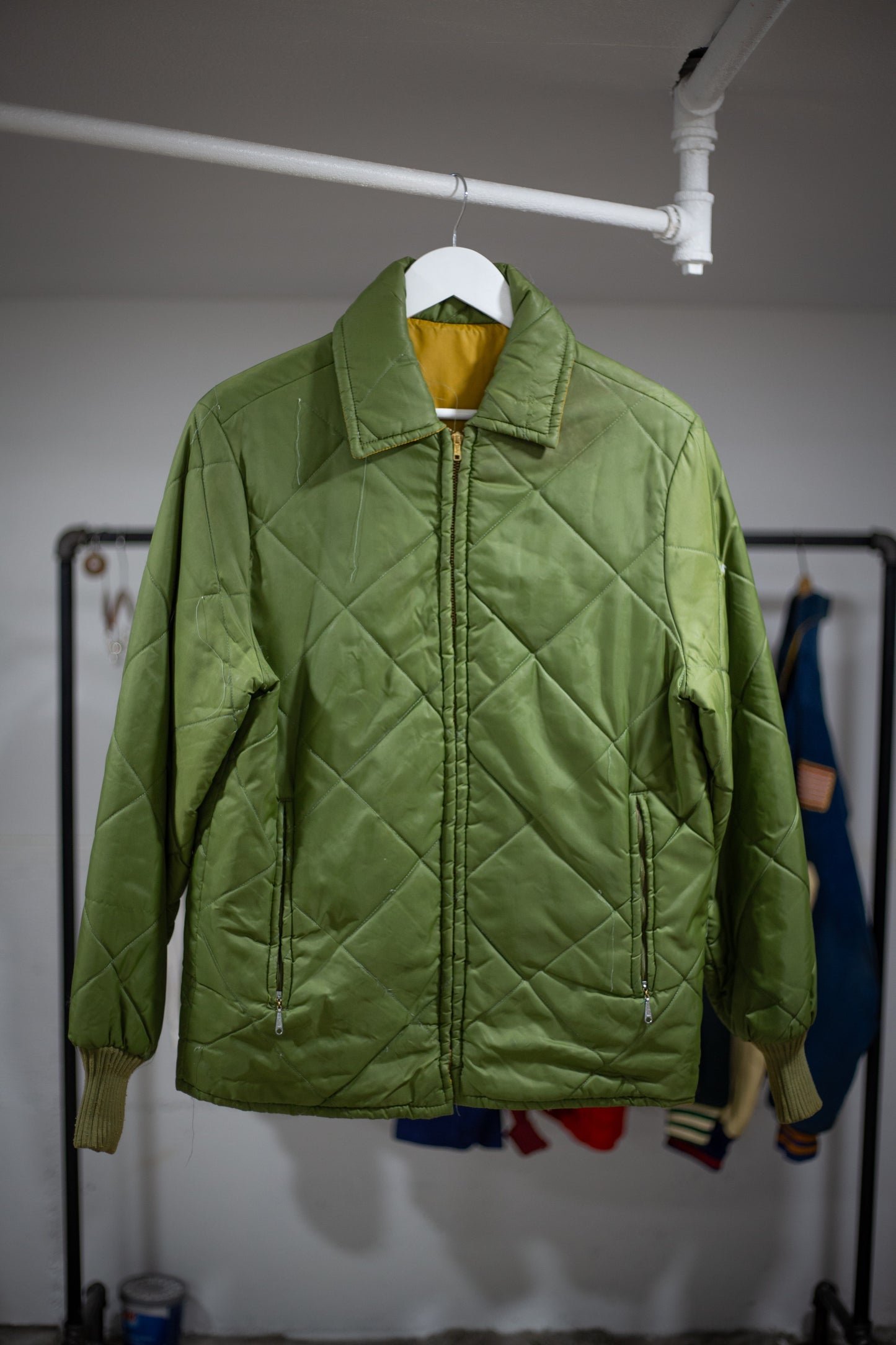 60's Quilted Down Jacket | Medium