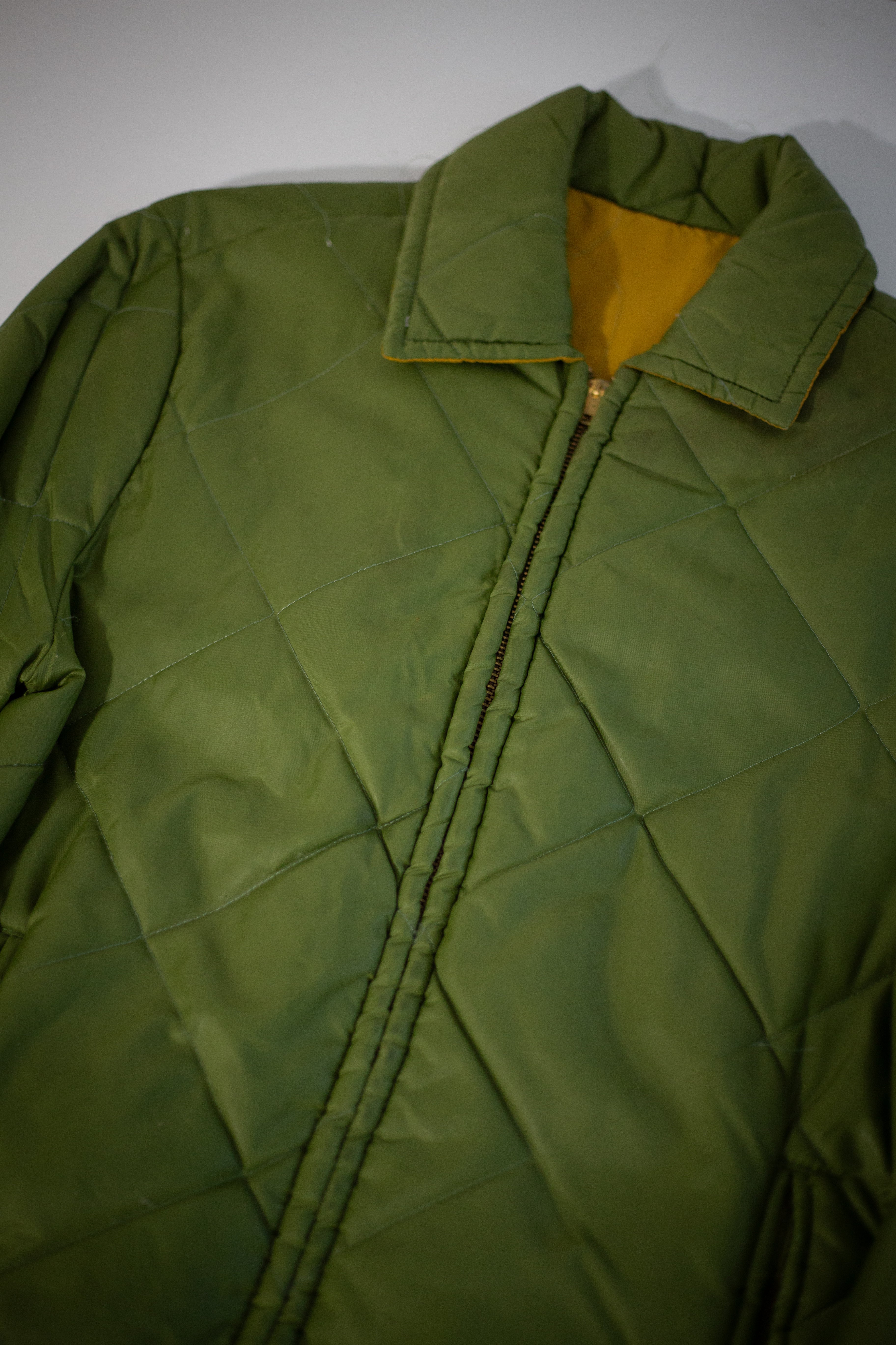60's Quilted Down Jacket | Medium