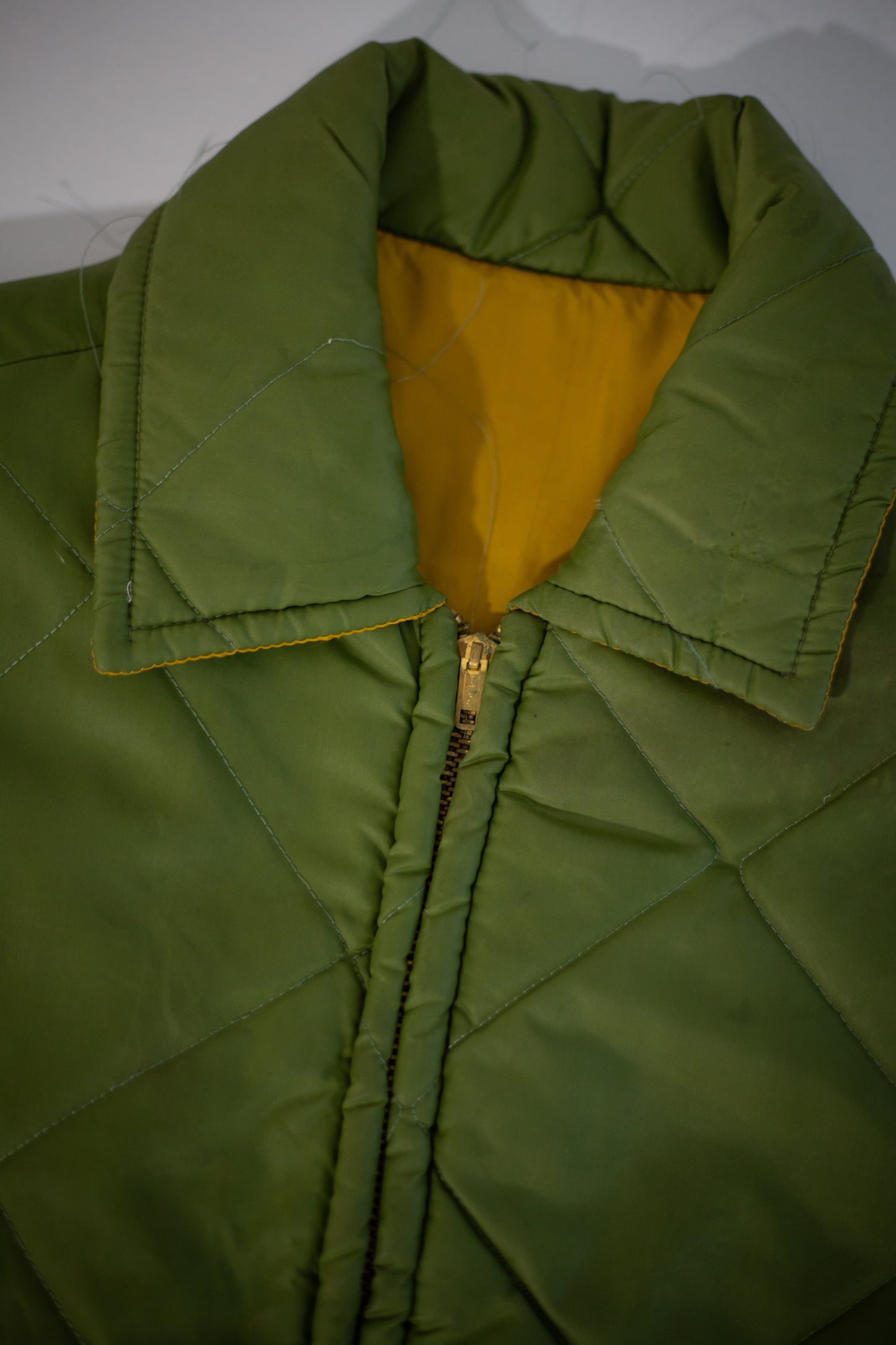 60's Quilted Down Jacket | Medium