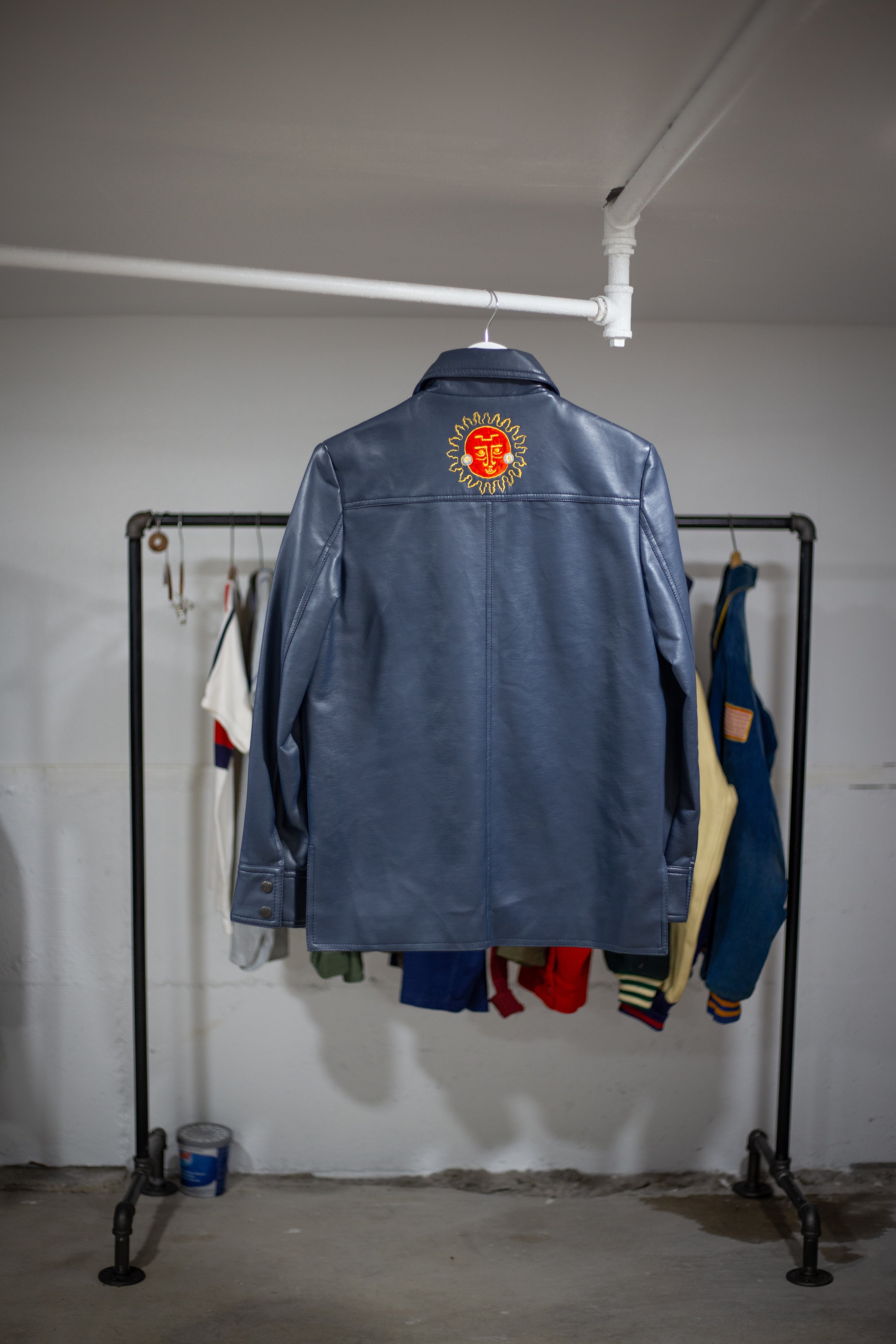 70's/80's Man-Lee Poly Vinyl Snap Button Shirt | Medium