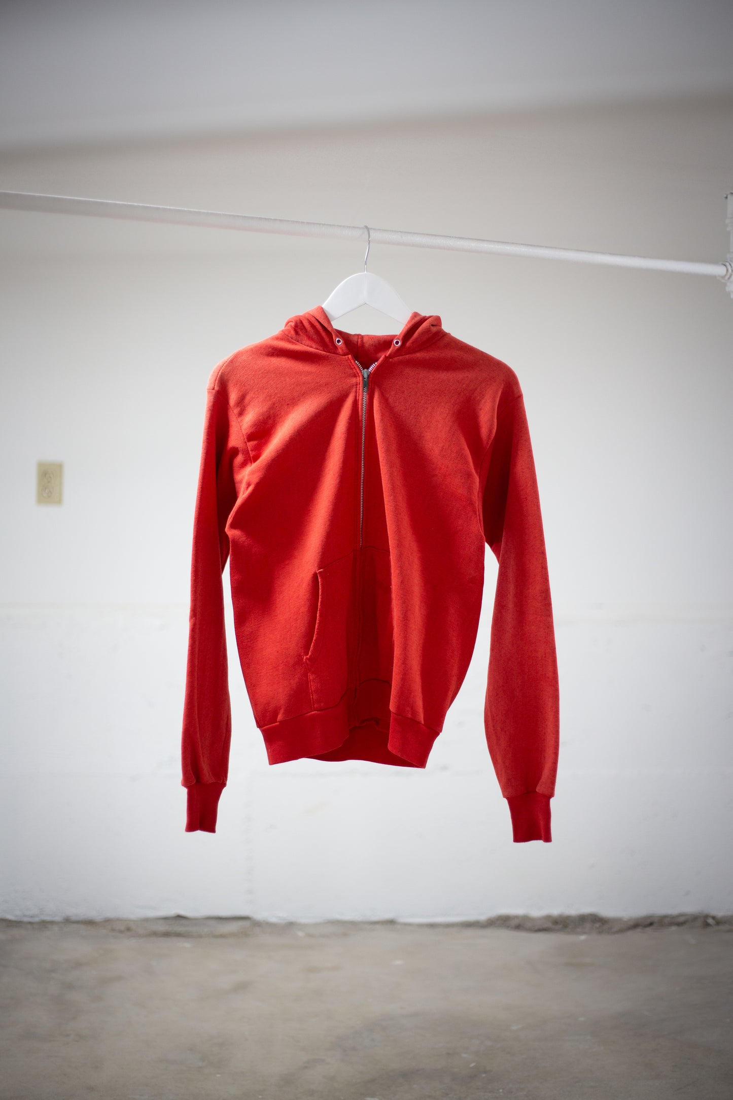 70's Healthknit Blank Sun Faded Zip-Up Hoodie | Small