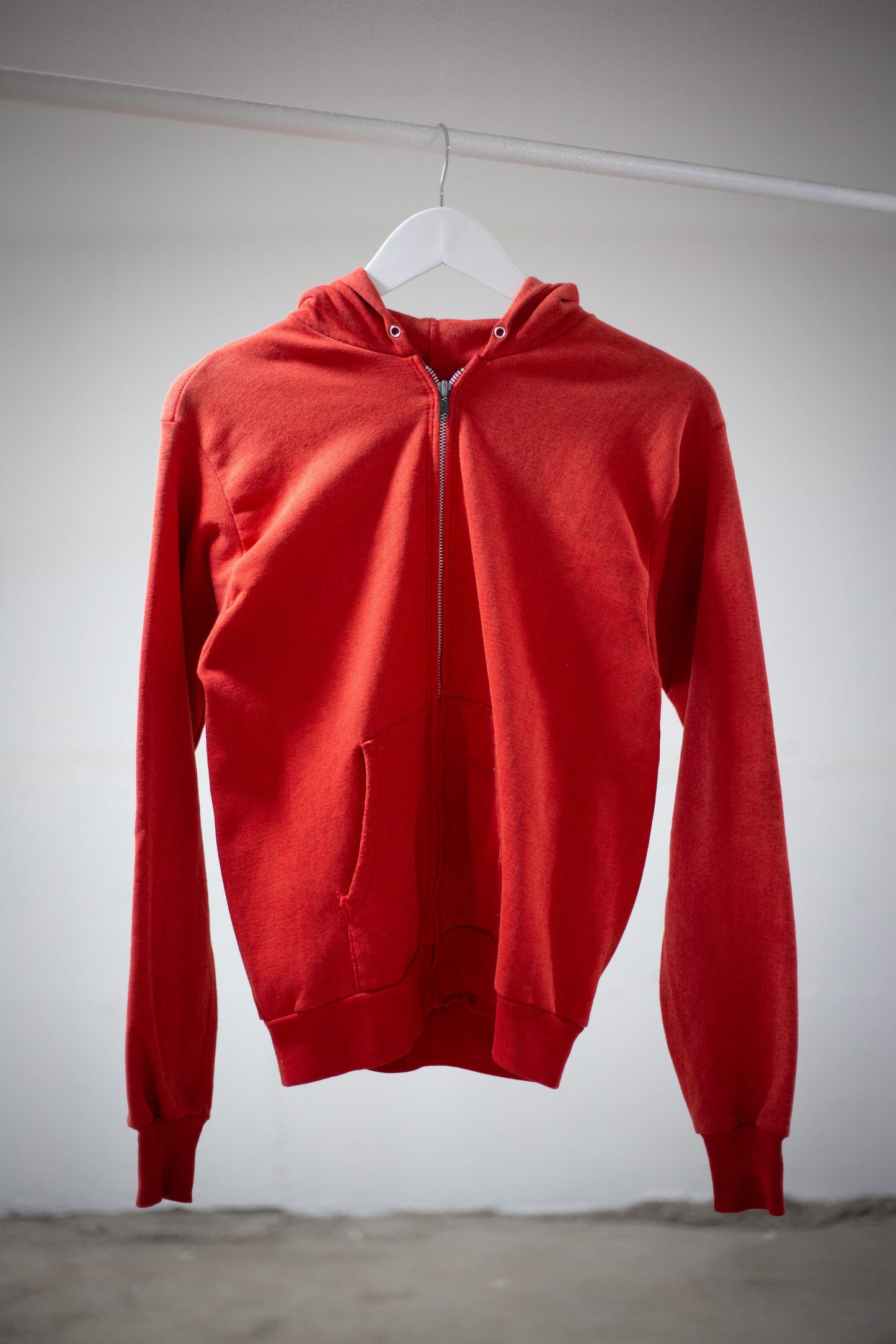 70's Healthknit Blank Sun Faded Zip-Up Hoodie | Small