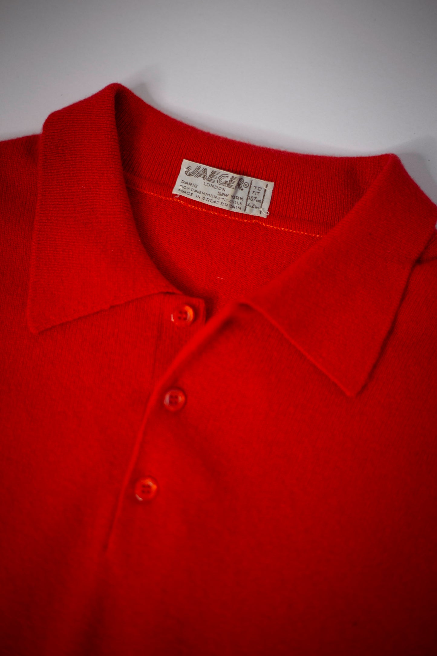 70's Jaeger Quarter-Zipped Polo Sweater | Large