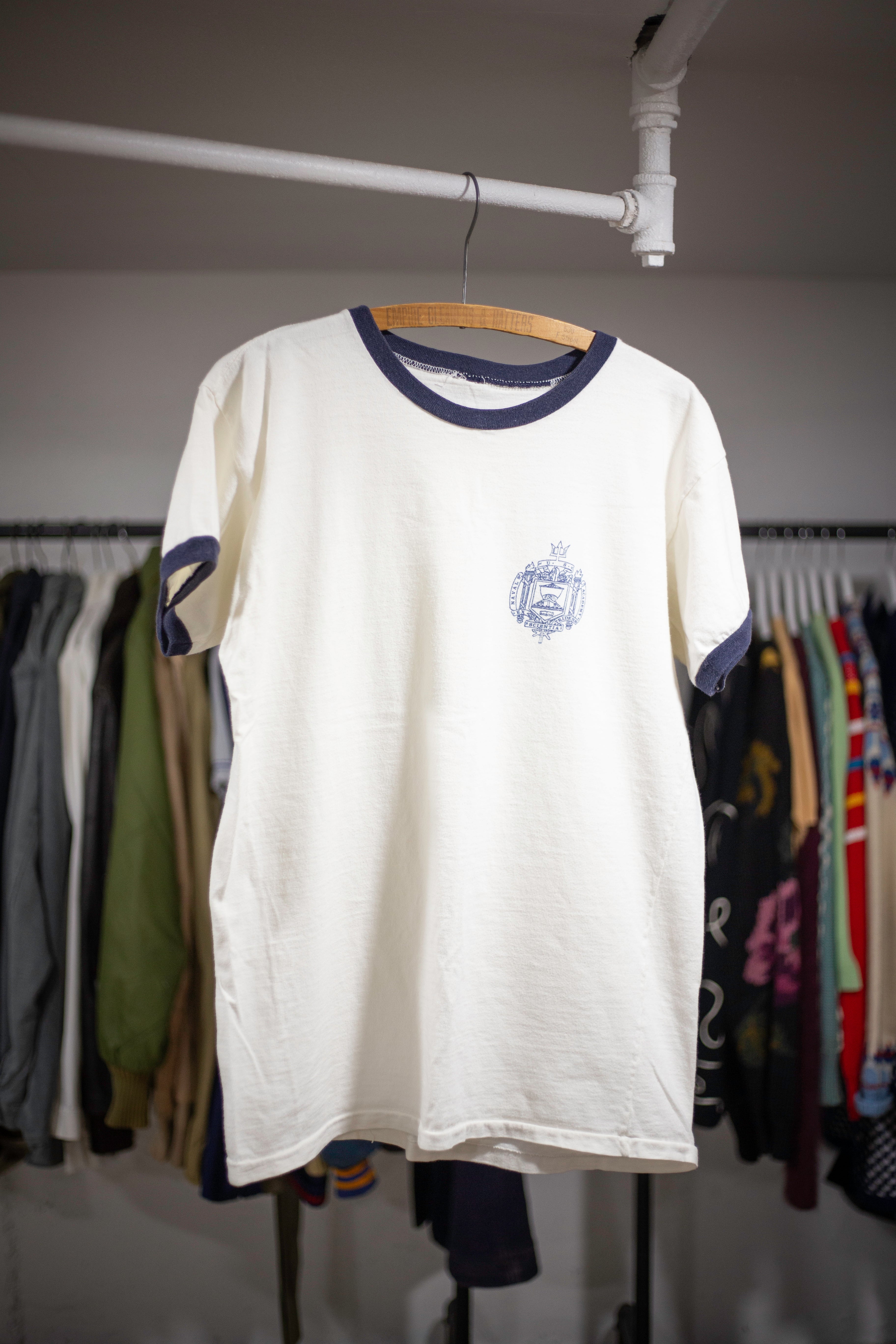 70's USN Academy Ringer T-Shirt | Small/Medium