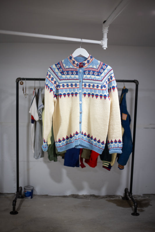 70's Viking Knit Cardigan | Medium/Large
