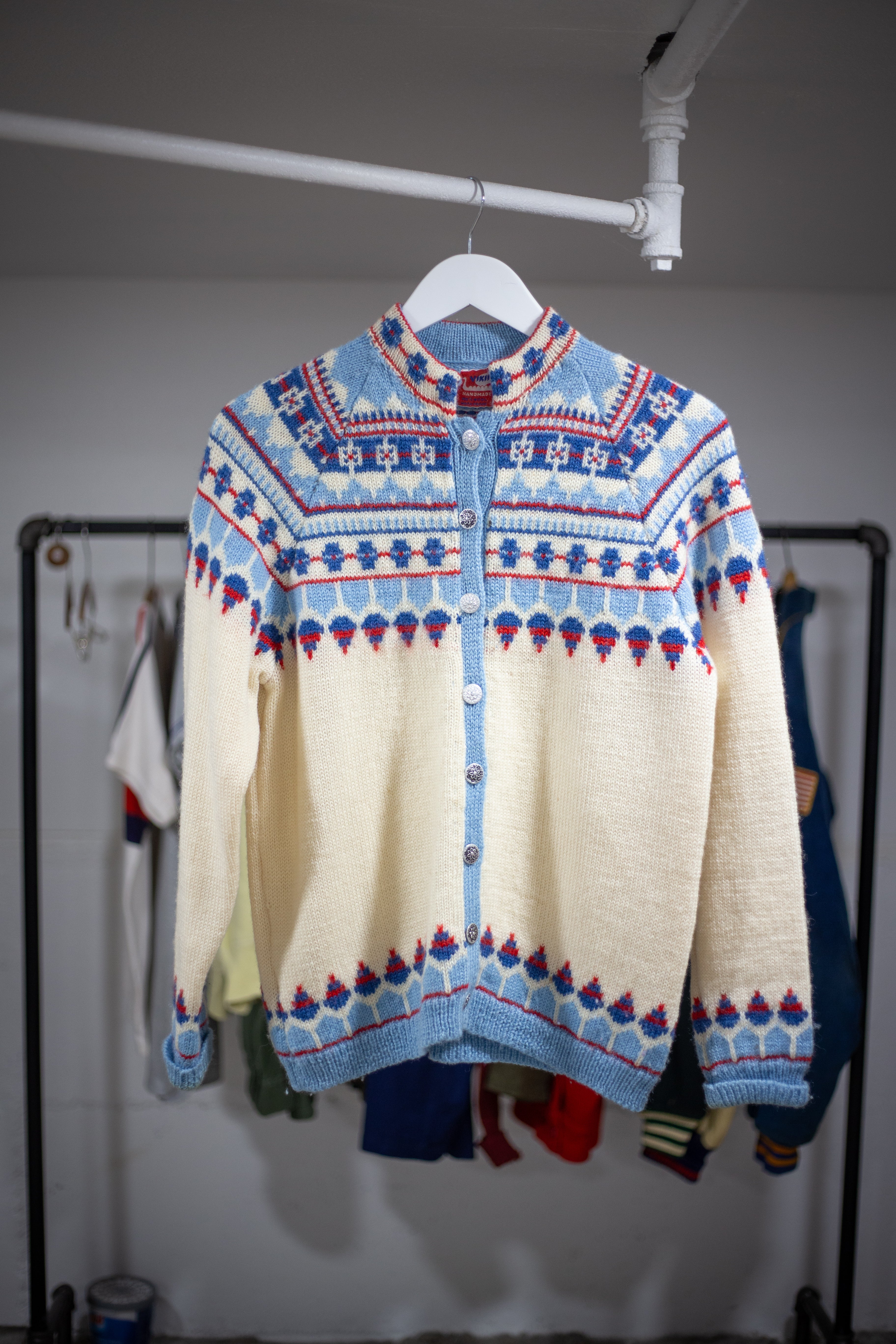 70's Viking Knit Cardigan | Medium/Large