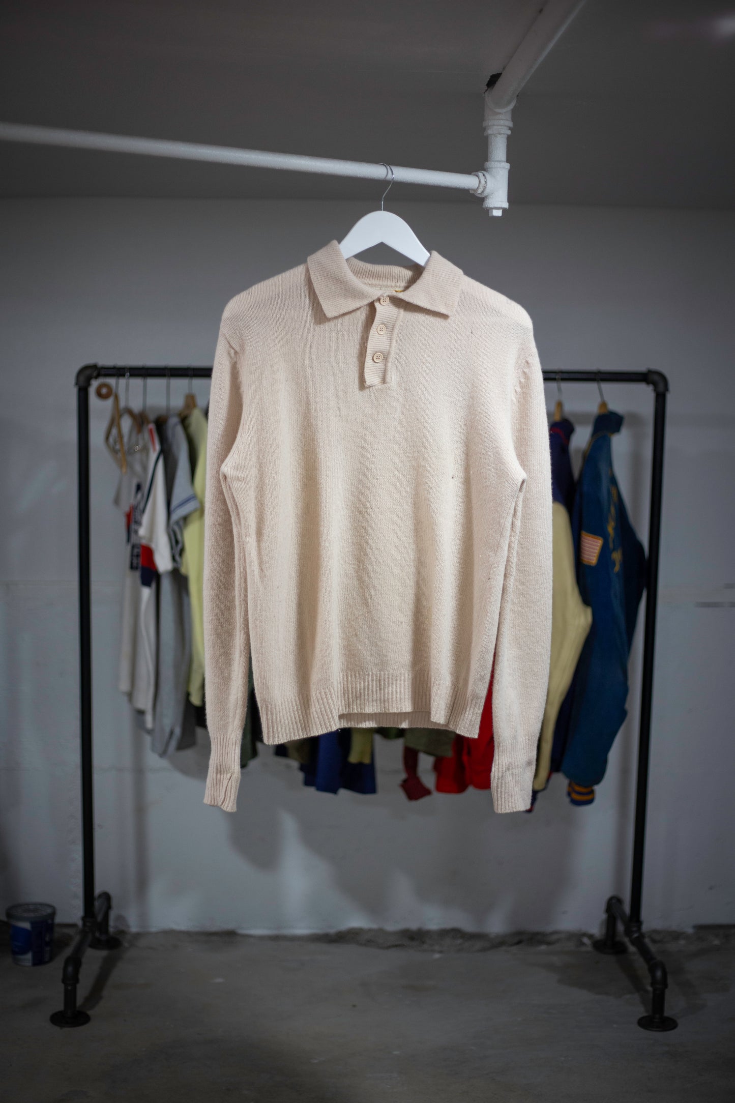 80's Mervyn's Quarter-Button Polo Sweater | Medium