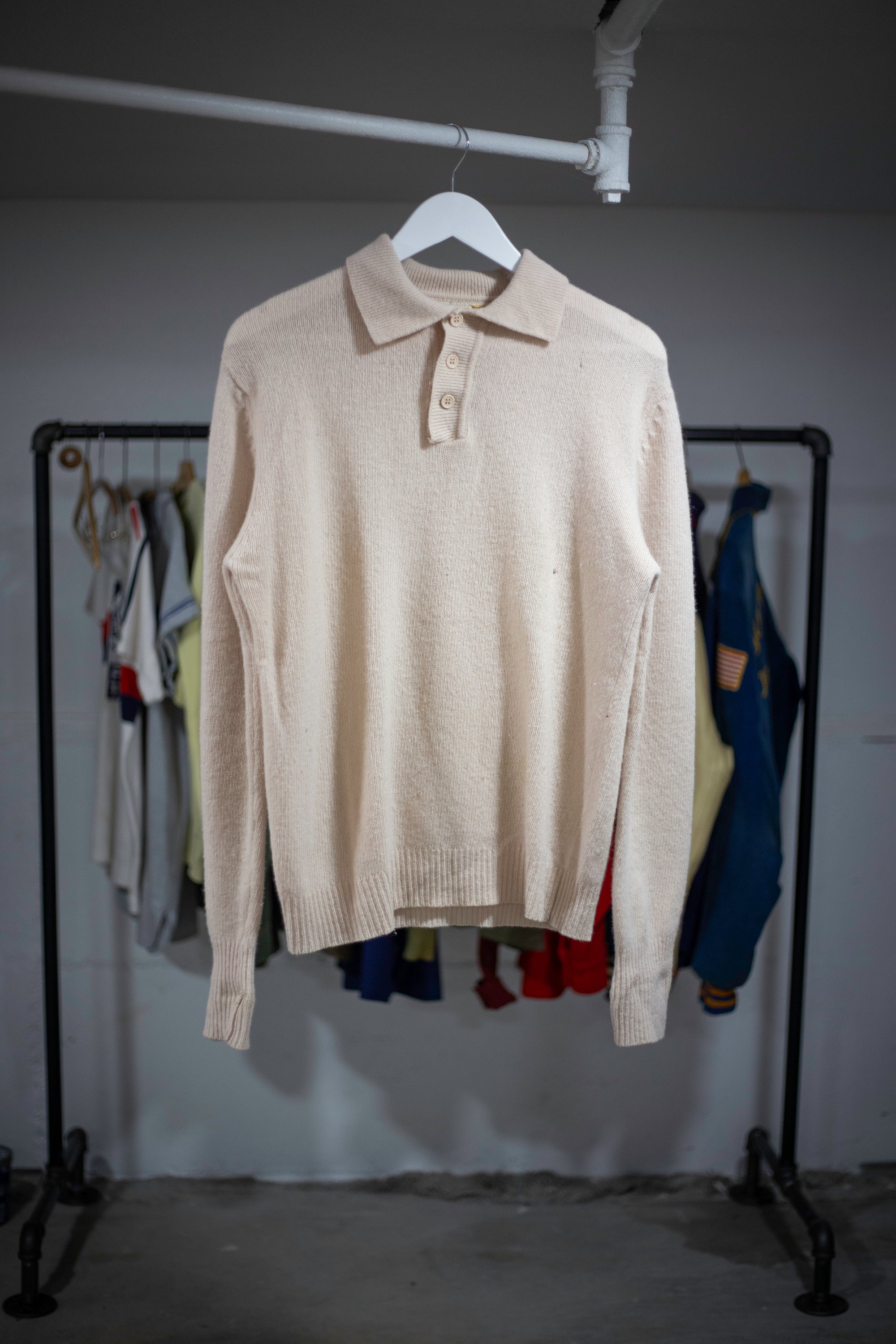 80's Mervyn's Quarter-Button Polo Sweater | Medium