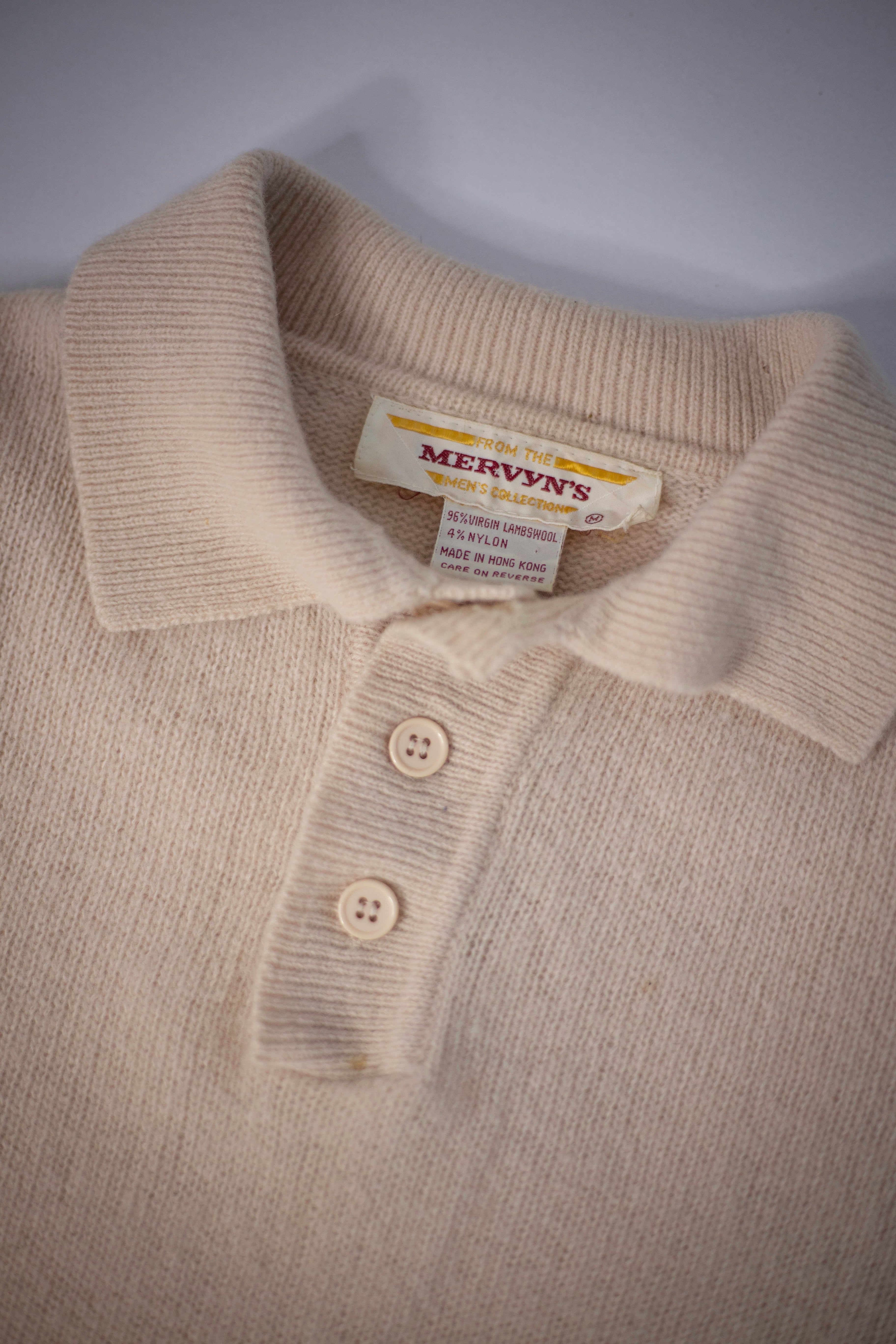 80's Mervyn's Quarter-Button Polo Sweater | Medium