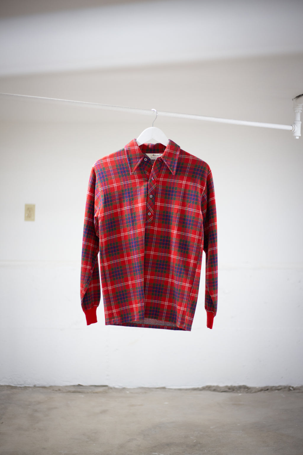 80's/90's Abels Quarter Button Plaid Shirt | Small