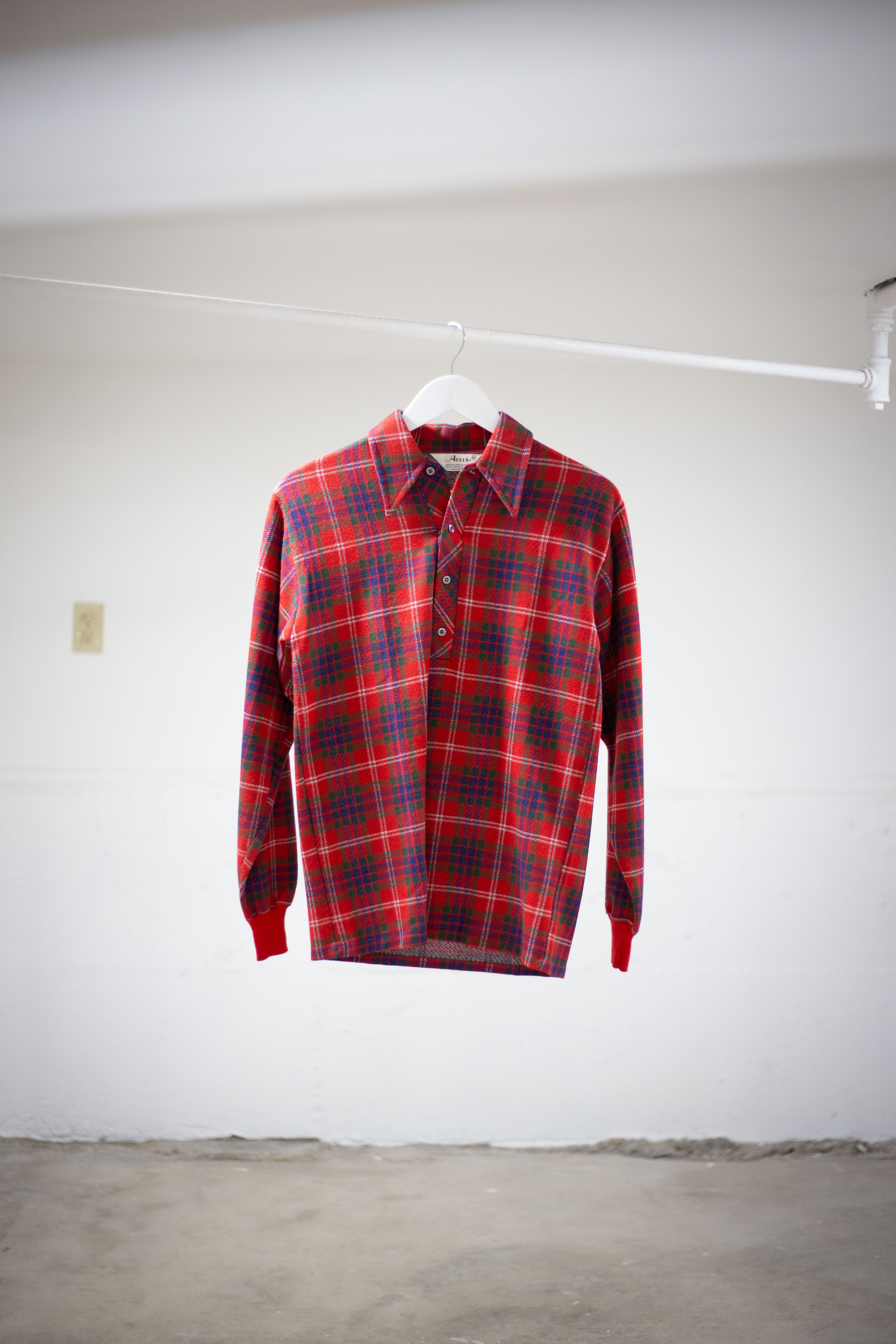 80's/90's Abels Quarter Button Plaid Shirt | Small