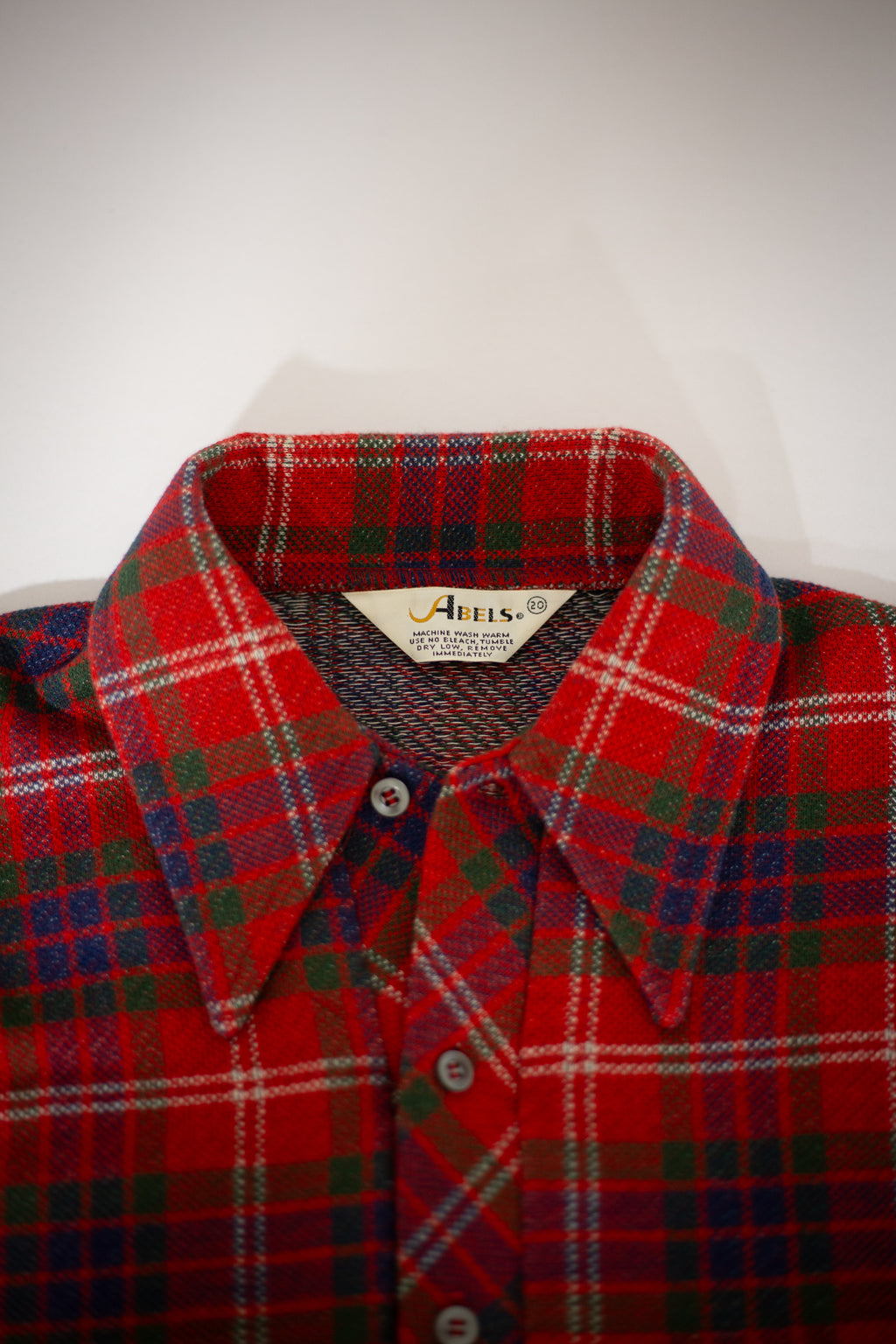 80's/90's Abels Quarter Button Plaid Shirt | Small