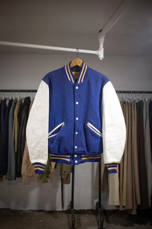 60's/70's Blank Varsity Jacket | Large