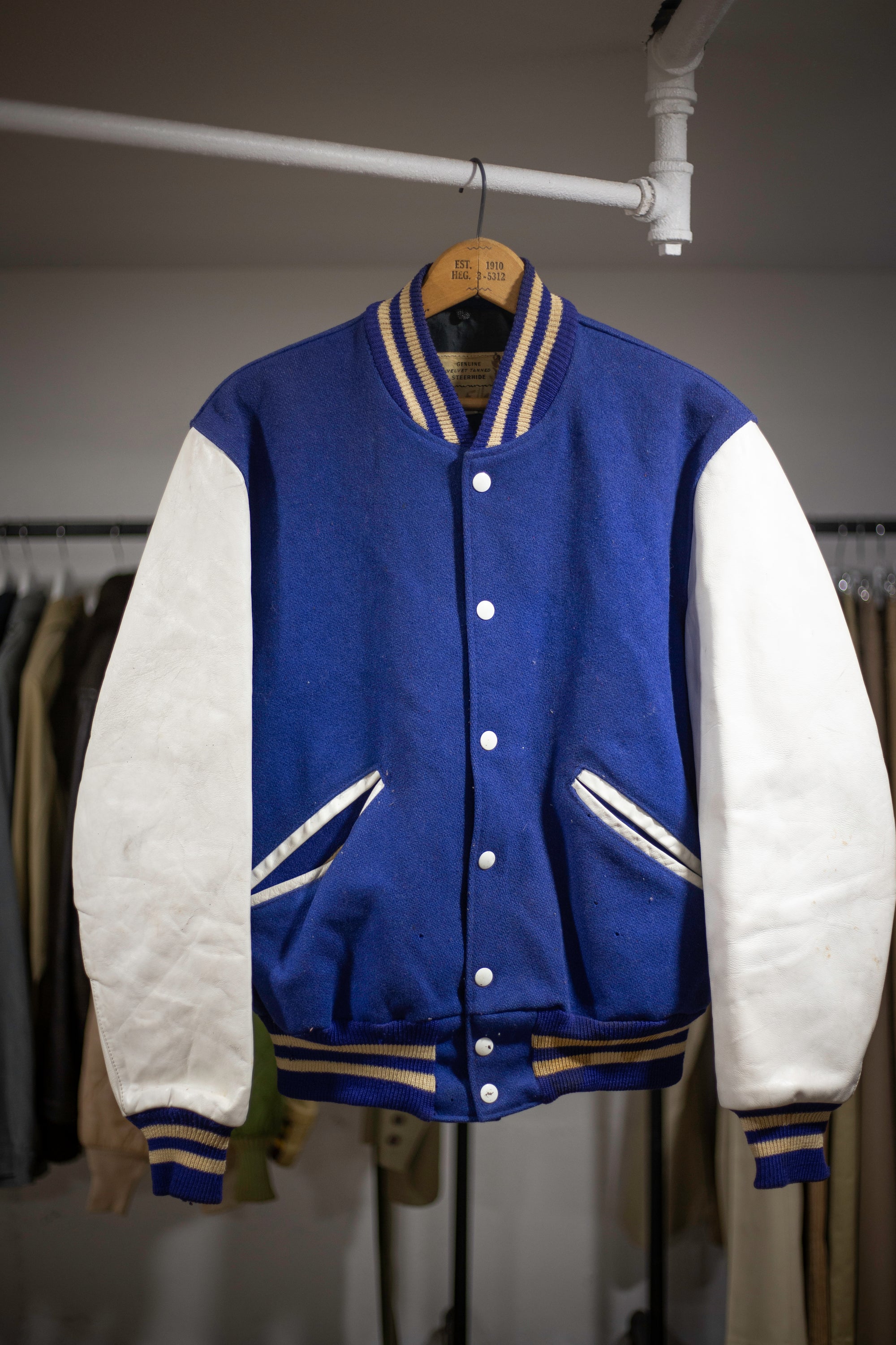 60's/70's Blank Varsity Jacket | Large