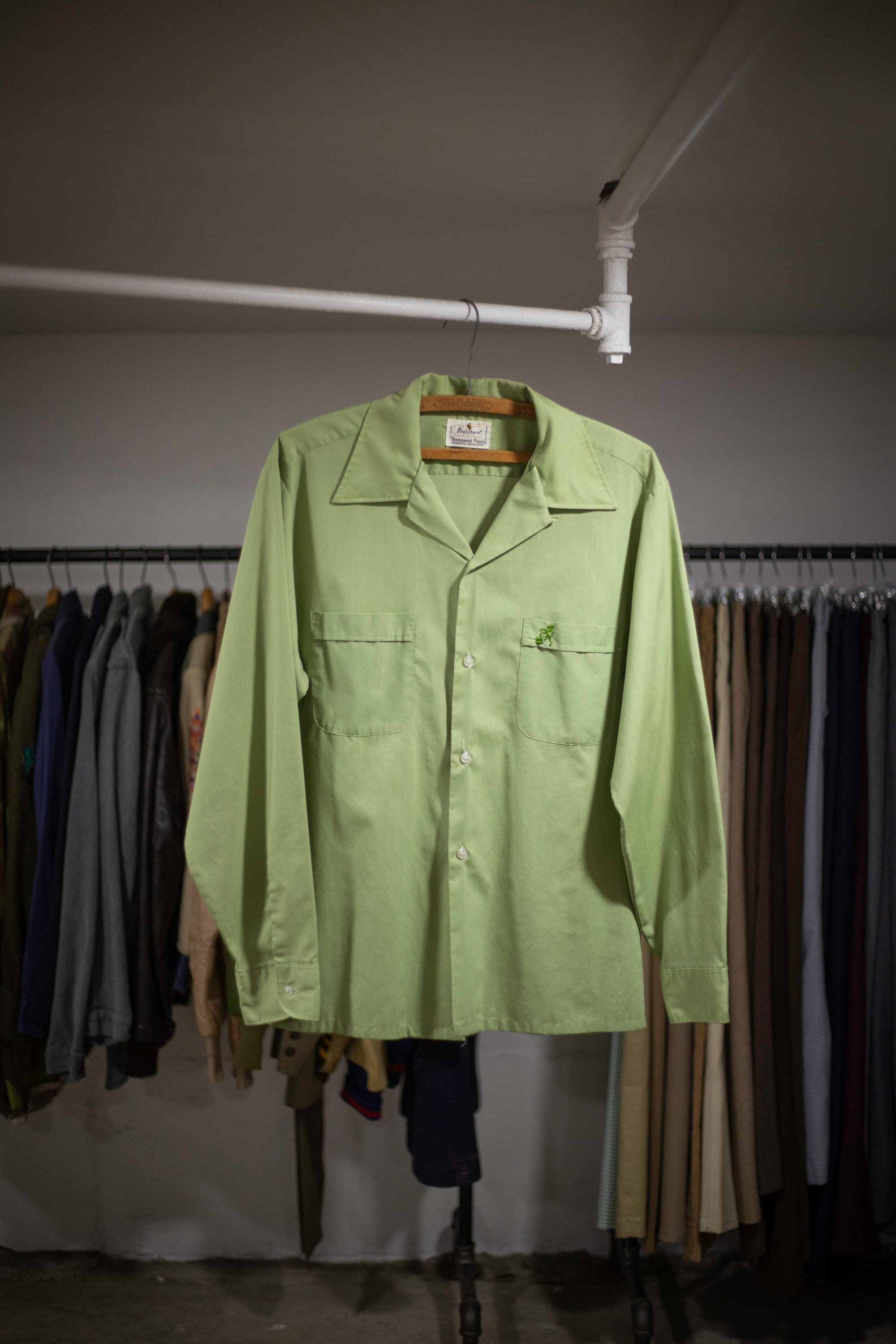 60's Braidburn Permanent Press Loop Collar Shirt | Large