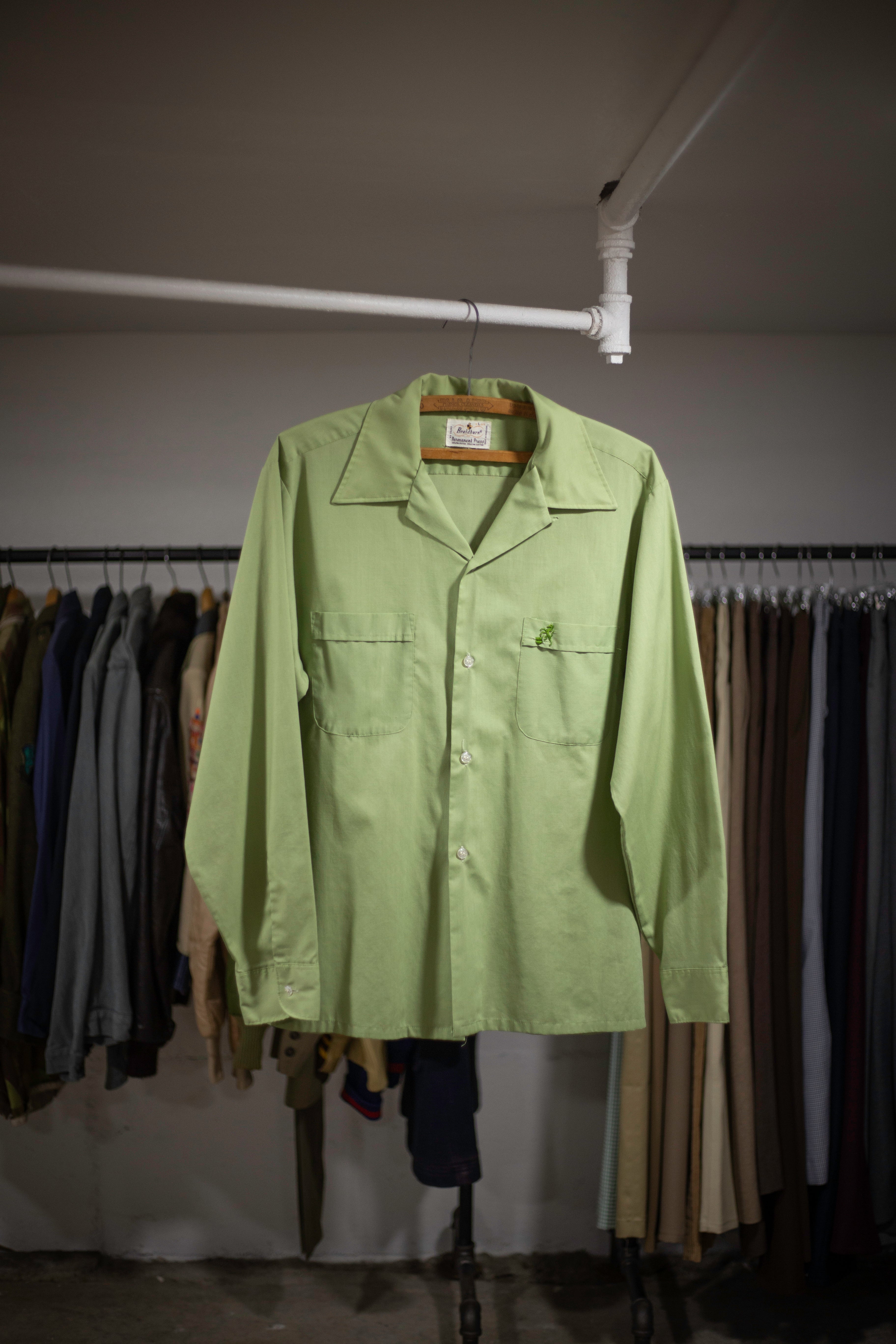 60's Braidburn Permanent Press Loop Collar Shirt | Large