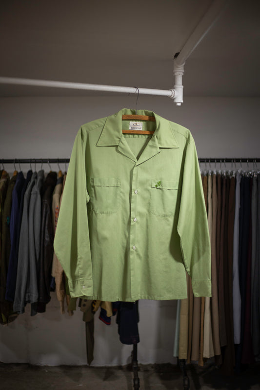 60's Braidburn Permanent Press Loop Collar Shirt | Large