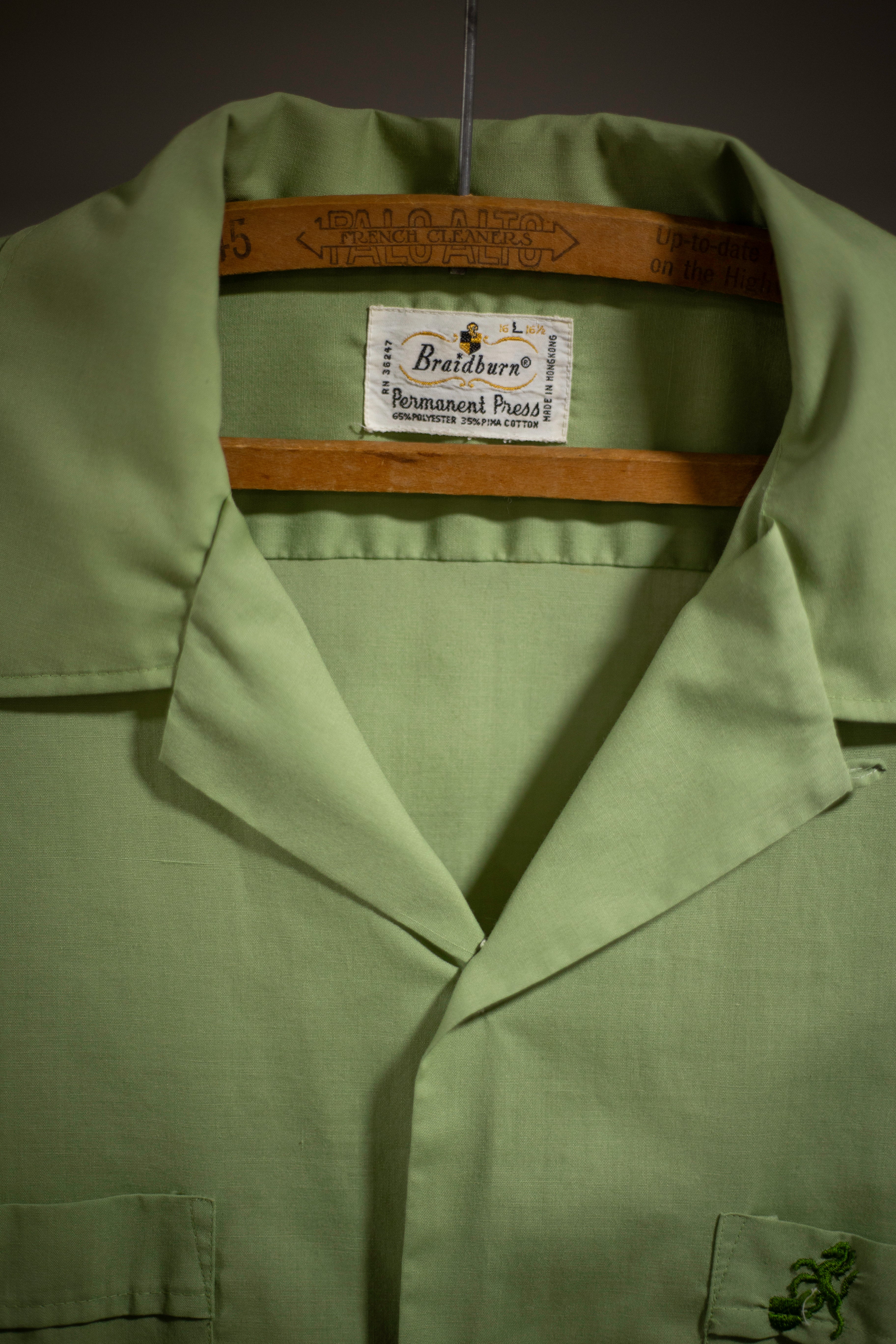 60's Braidburn Permanent Press Loop Collar Shirt | Large