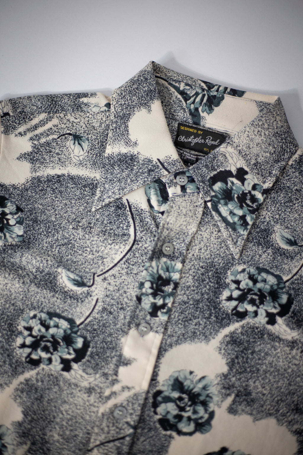 70's Christopher Rand Floral Nylon Shirt | Small