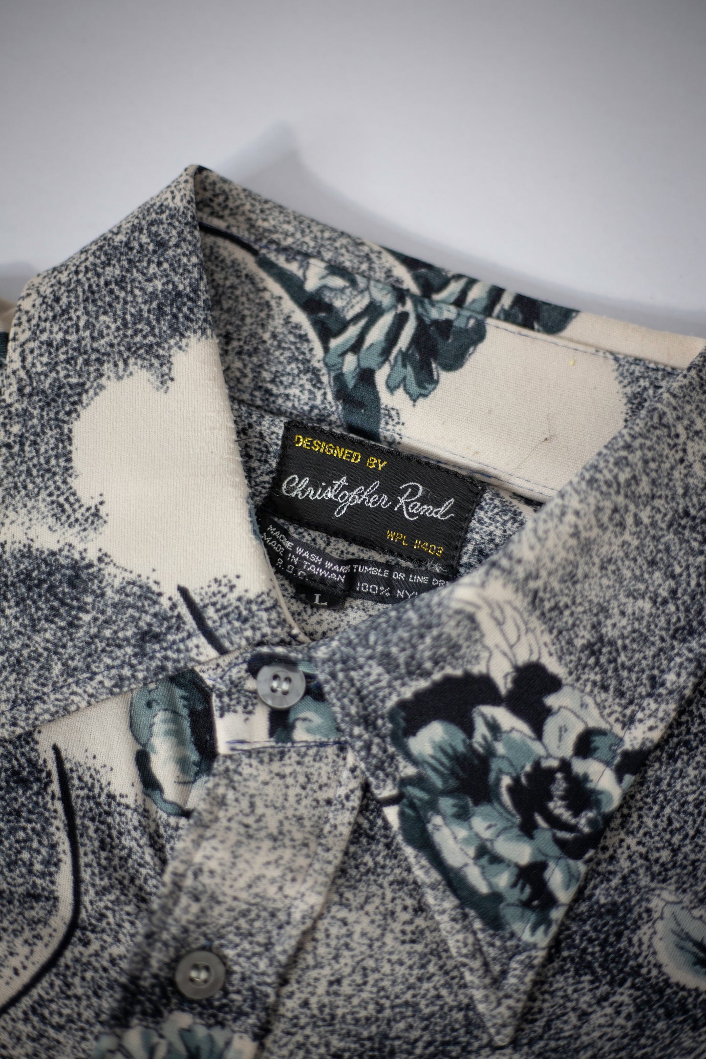 70's Christopher Rand Floral Nylon Shirt | Small