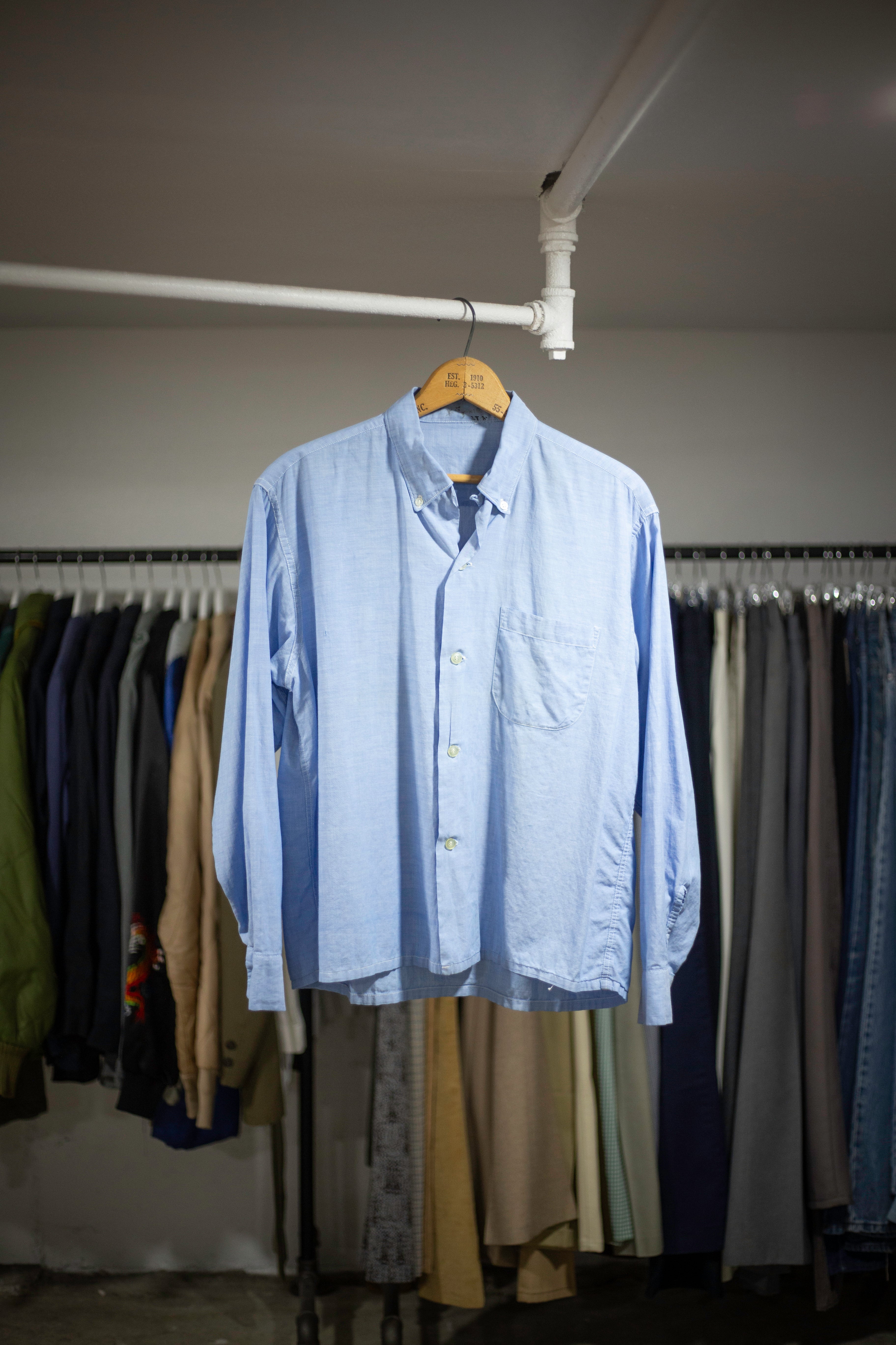 50's/60's Unbranded Cropped Loop Collar Shirt | Large
