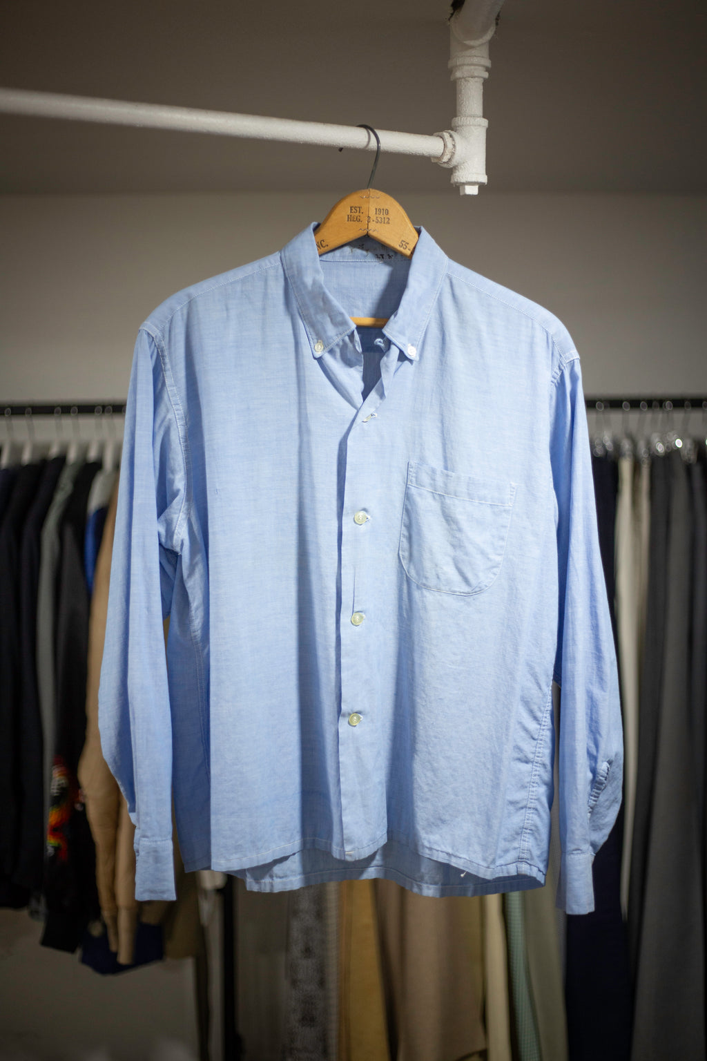 50's/60's Unbranded Cropped Loop Collar Shirt | Large
