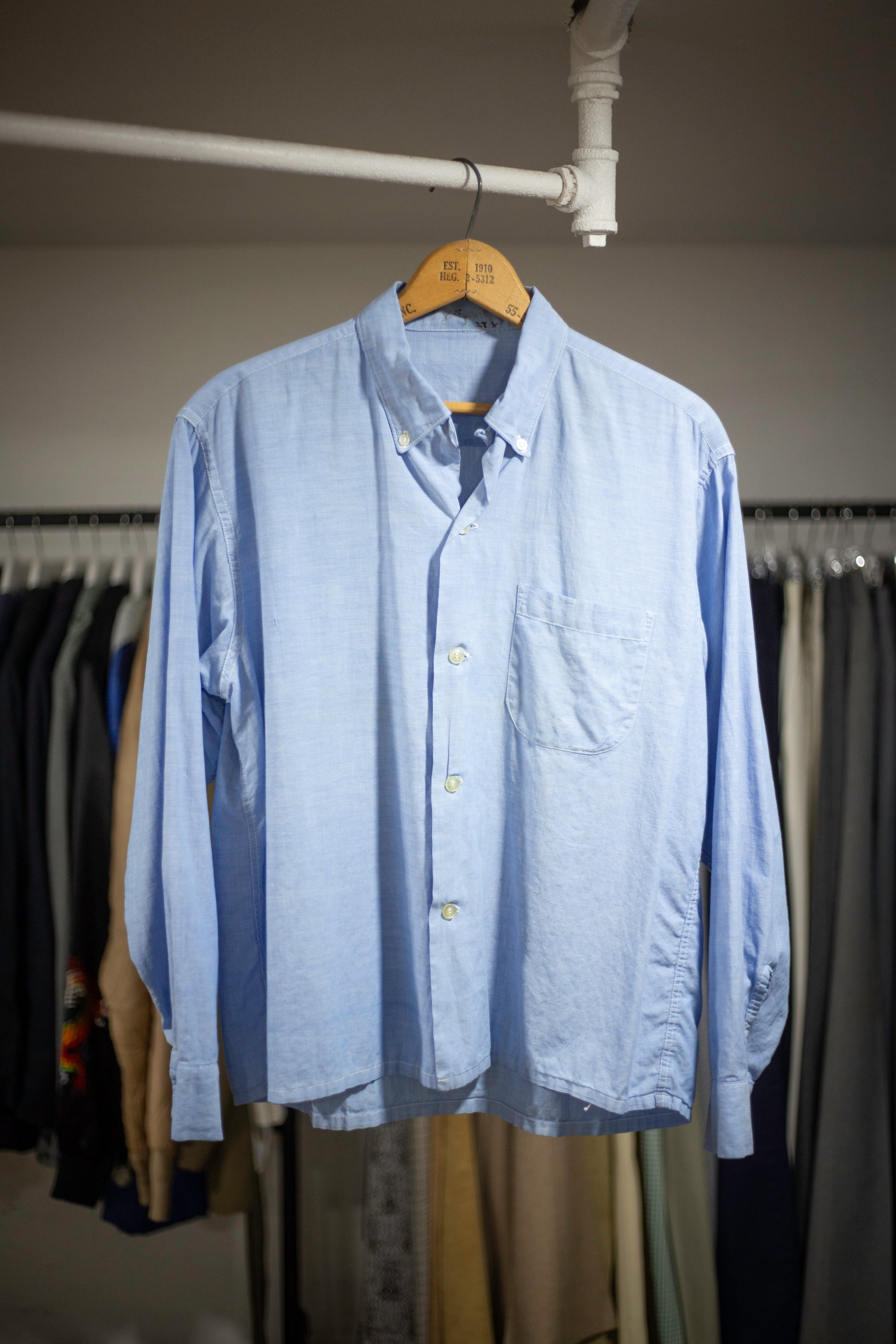 50's/60's Unbranded Cropped Loop Collar Shirt | Large