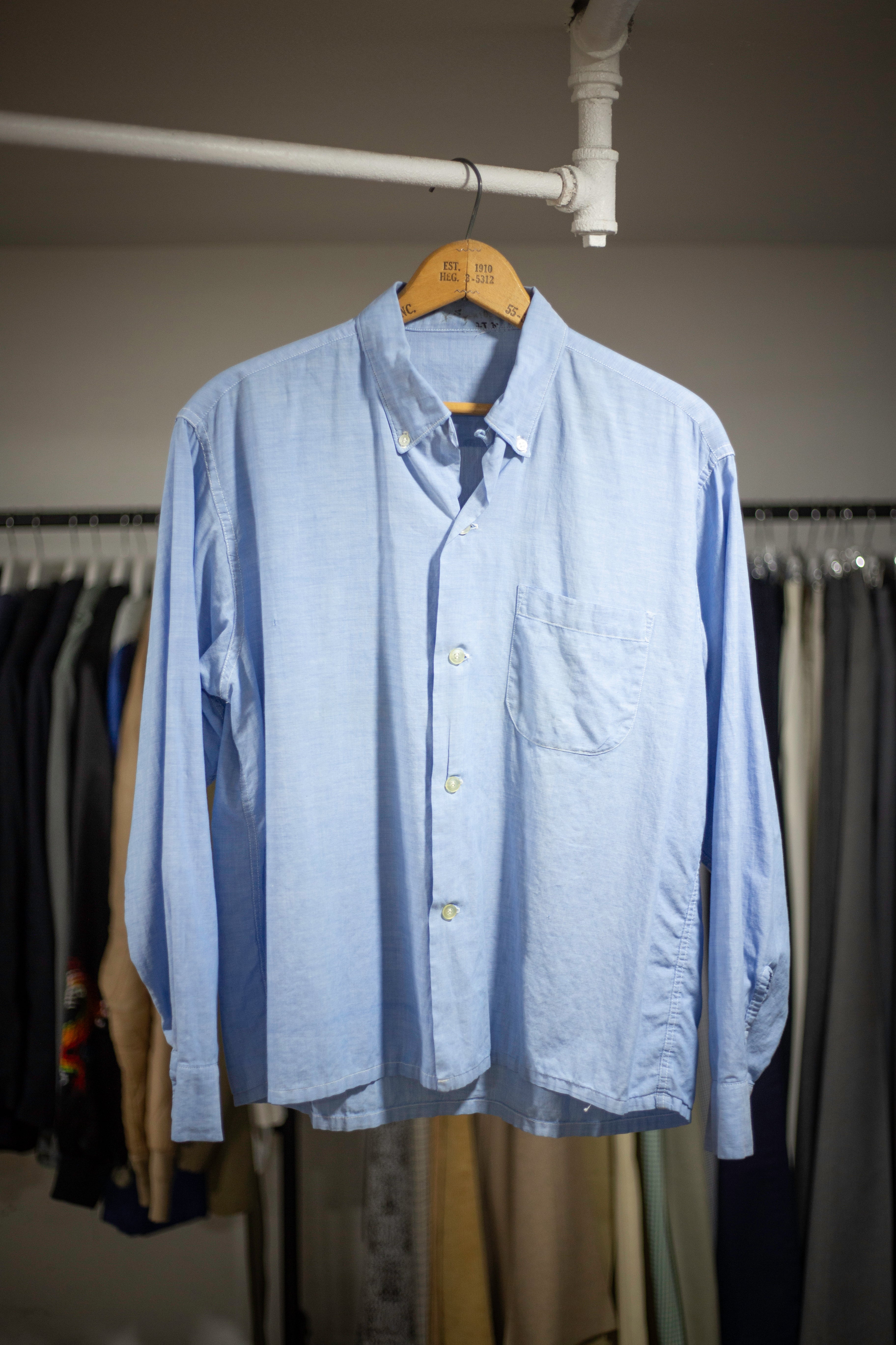 50's/60's Unbranded Cropped Loop Collar Shirt | Large