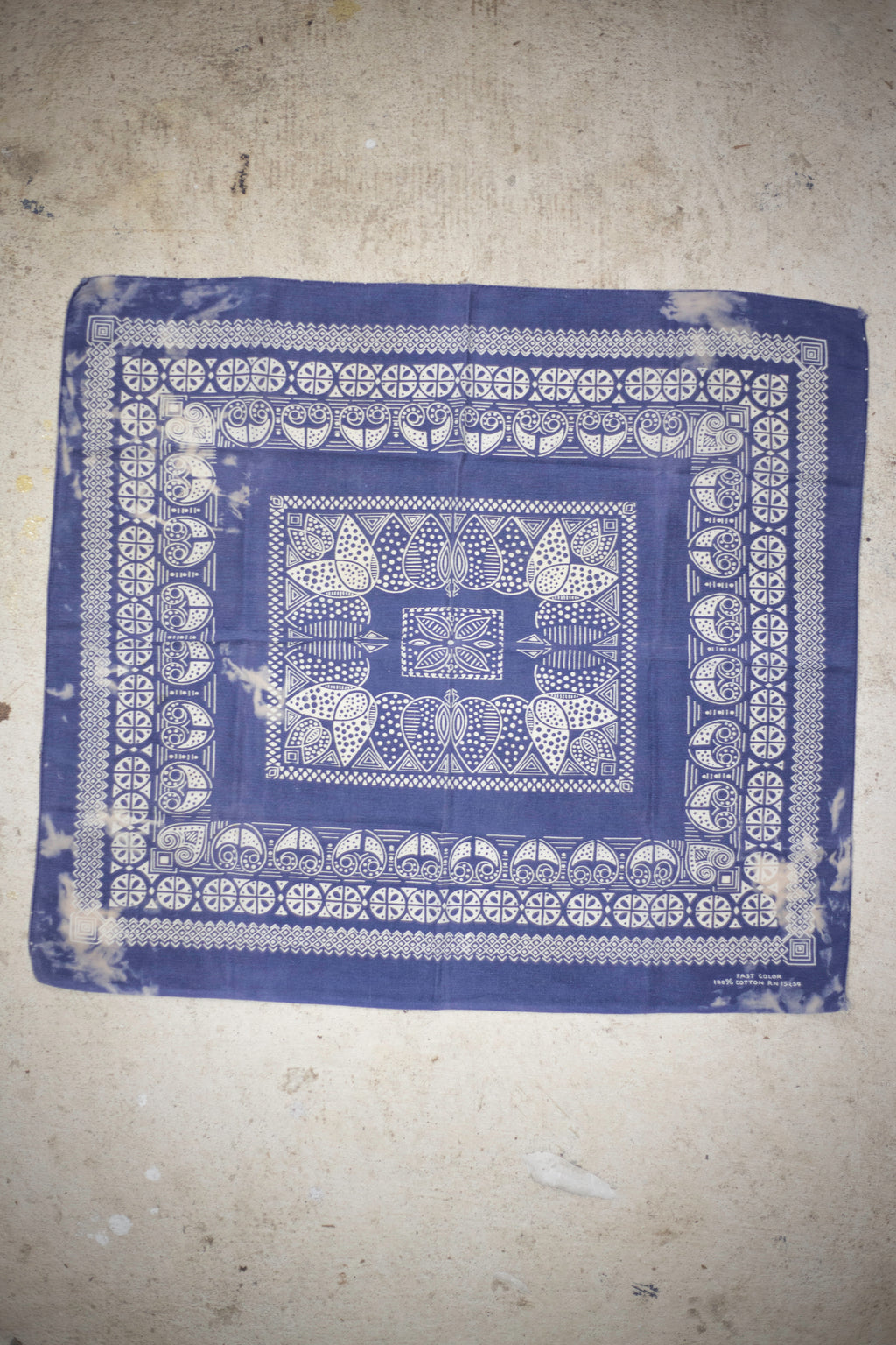 60's/70's Fast Color Bleached RN 15234 Bandana