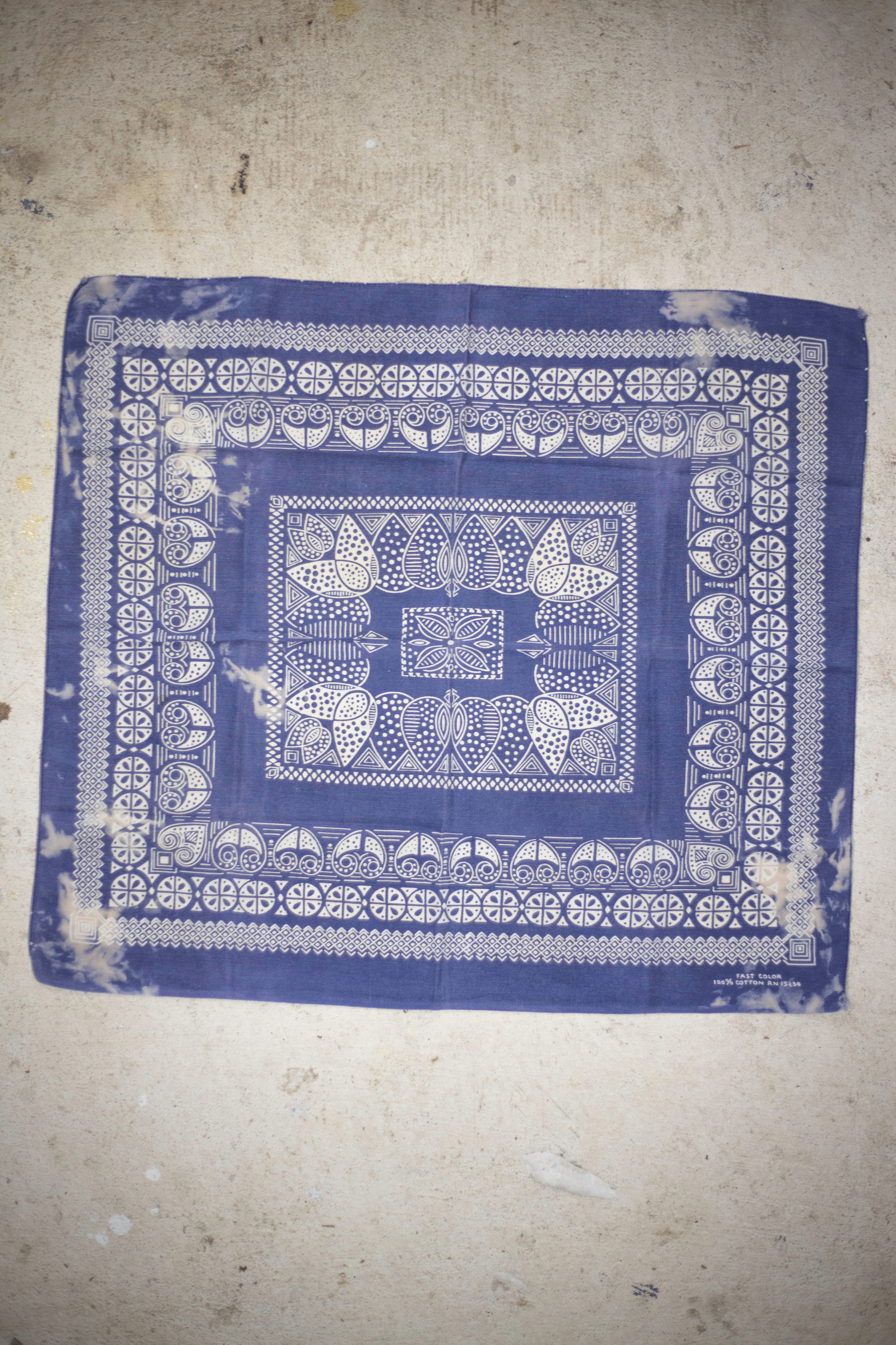 60's/70's Fast Color Bleached RN 15234 Bandana