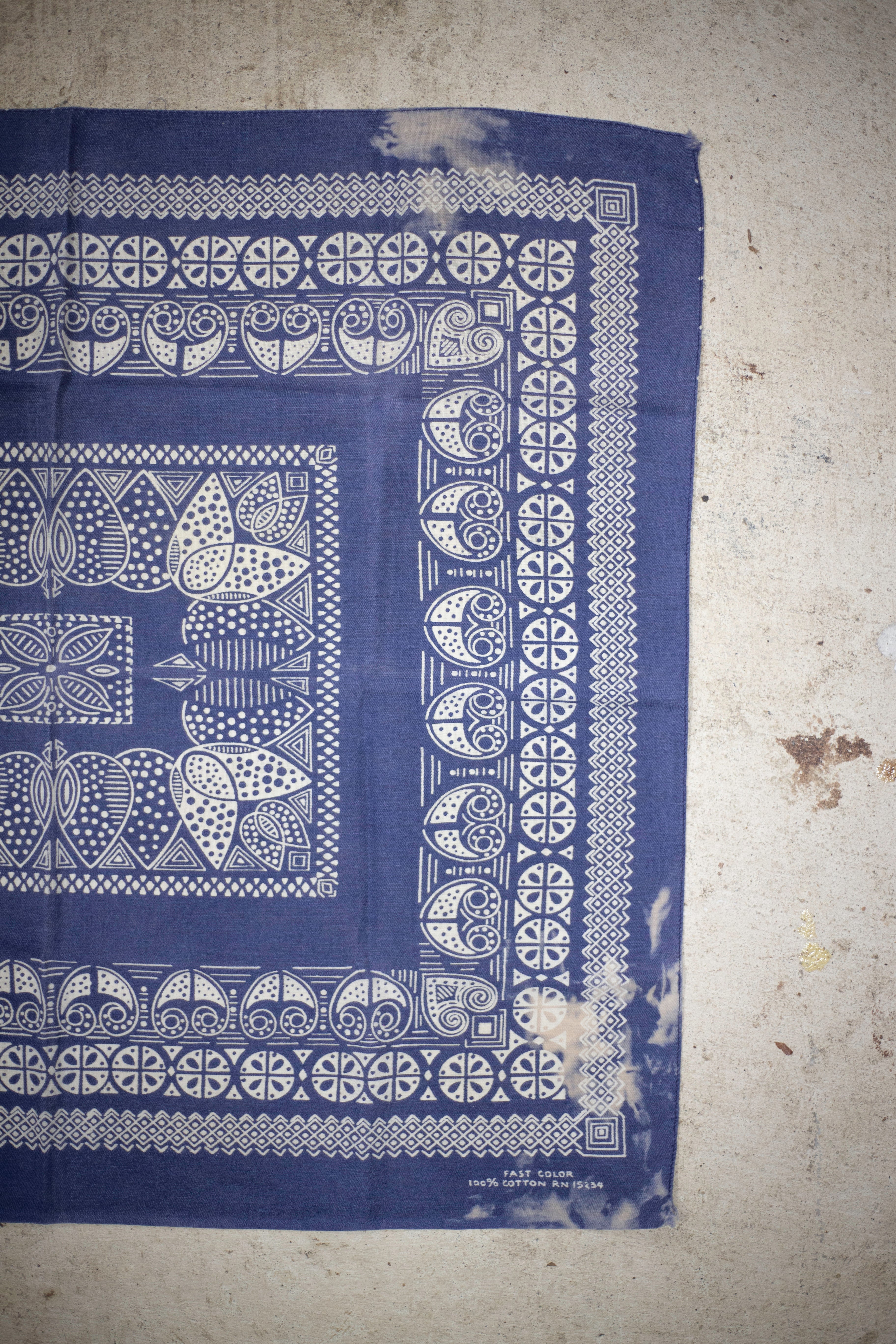 60's/70's Fast Color Bleached RN 15234 Bandana