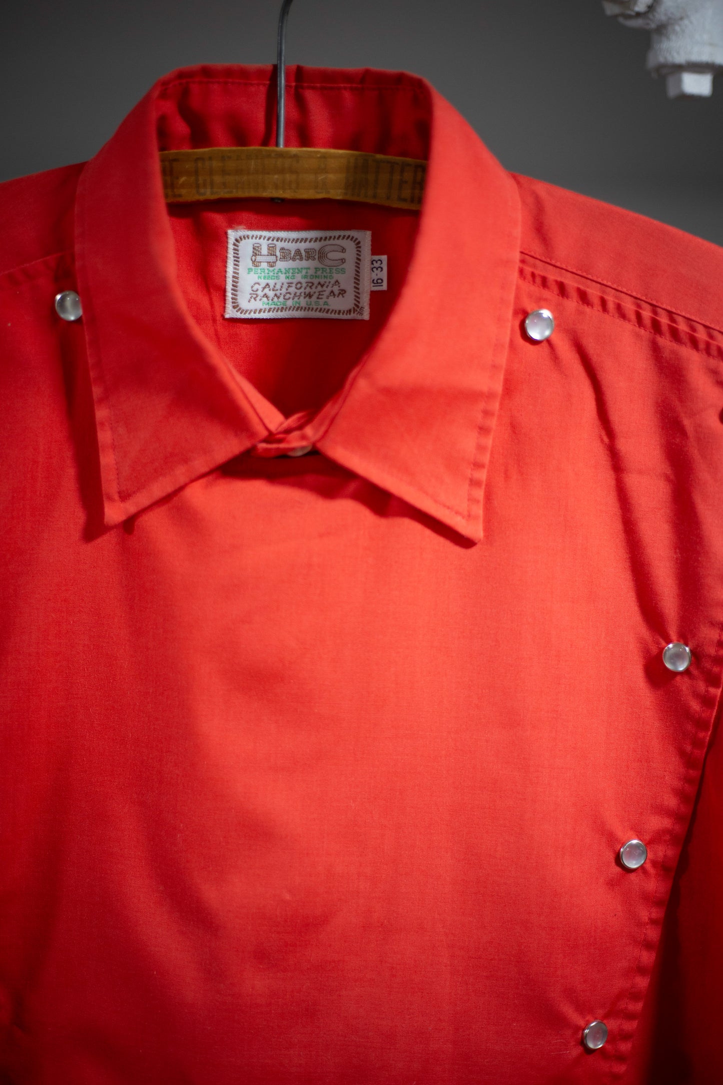 70's H Bar C California Ranchwear Bib Shirt | Large