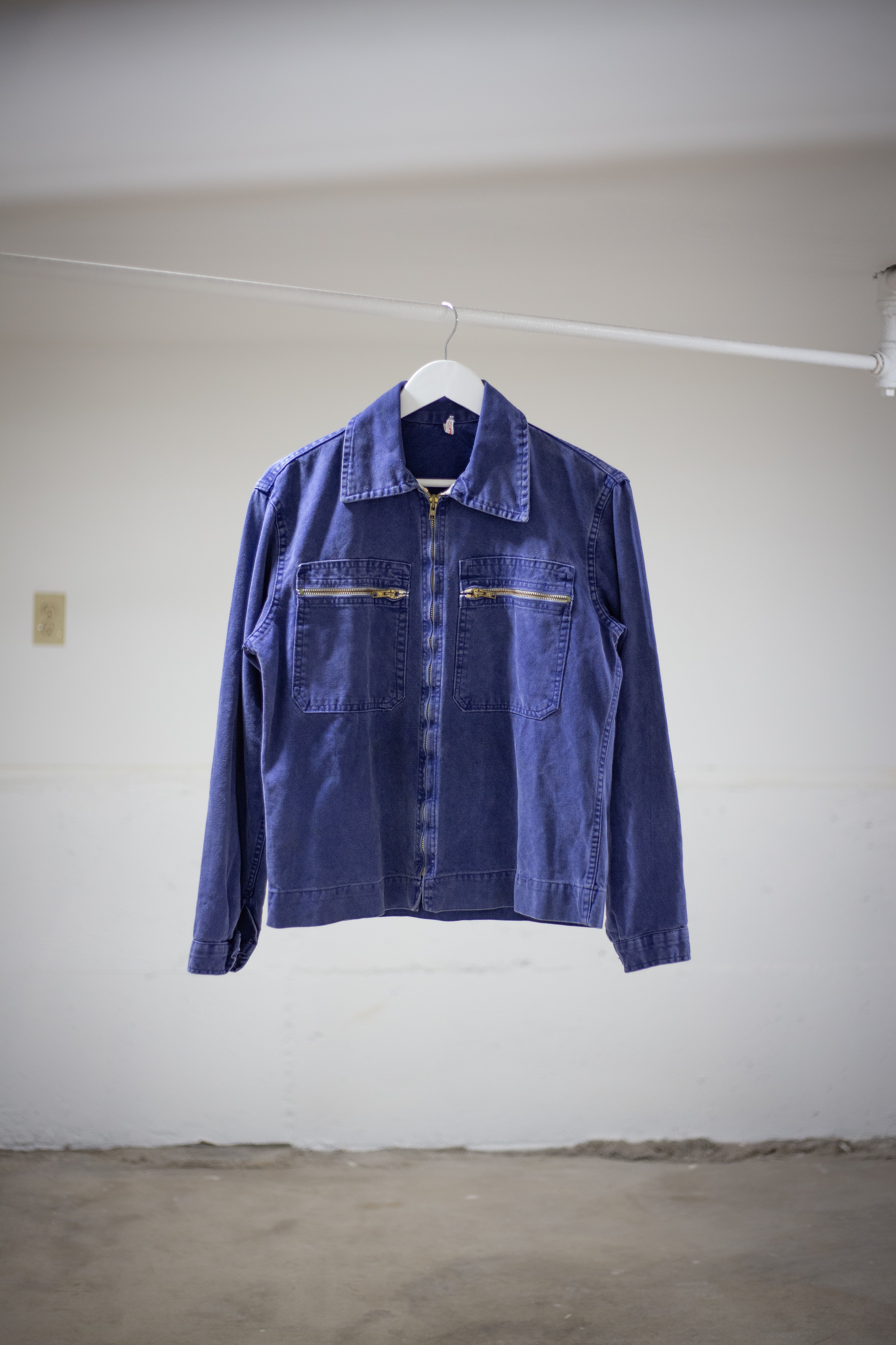 Vintage French Indigo Zip-Up Jacket | Medium